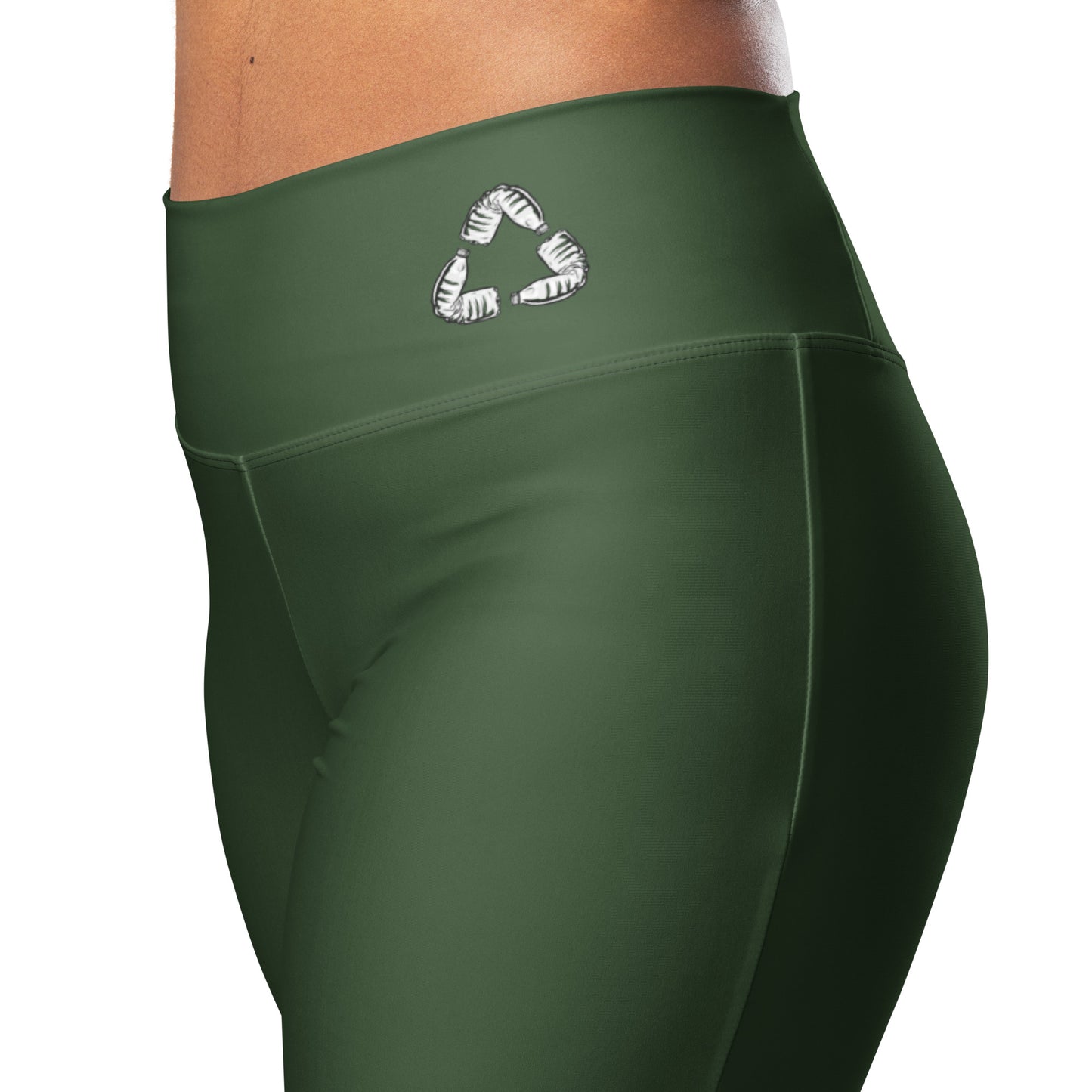 Deep Moss Recycled Flaired Hiking Leggings with Waist Pocket