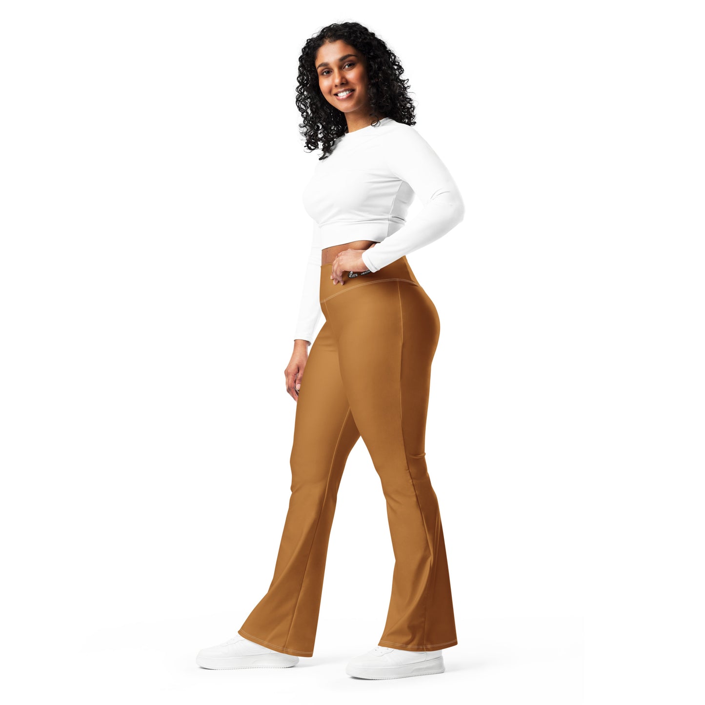 Burnt Clay Recycled Flared Hiking Leggings with Waist Pocket