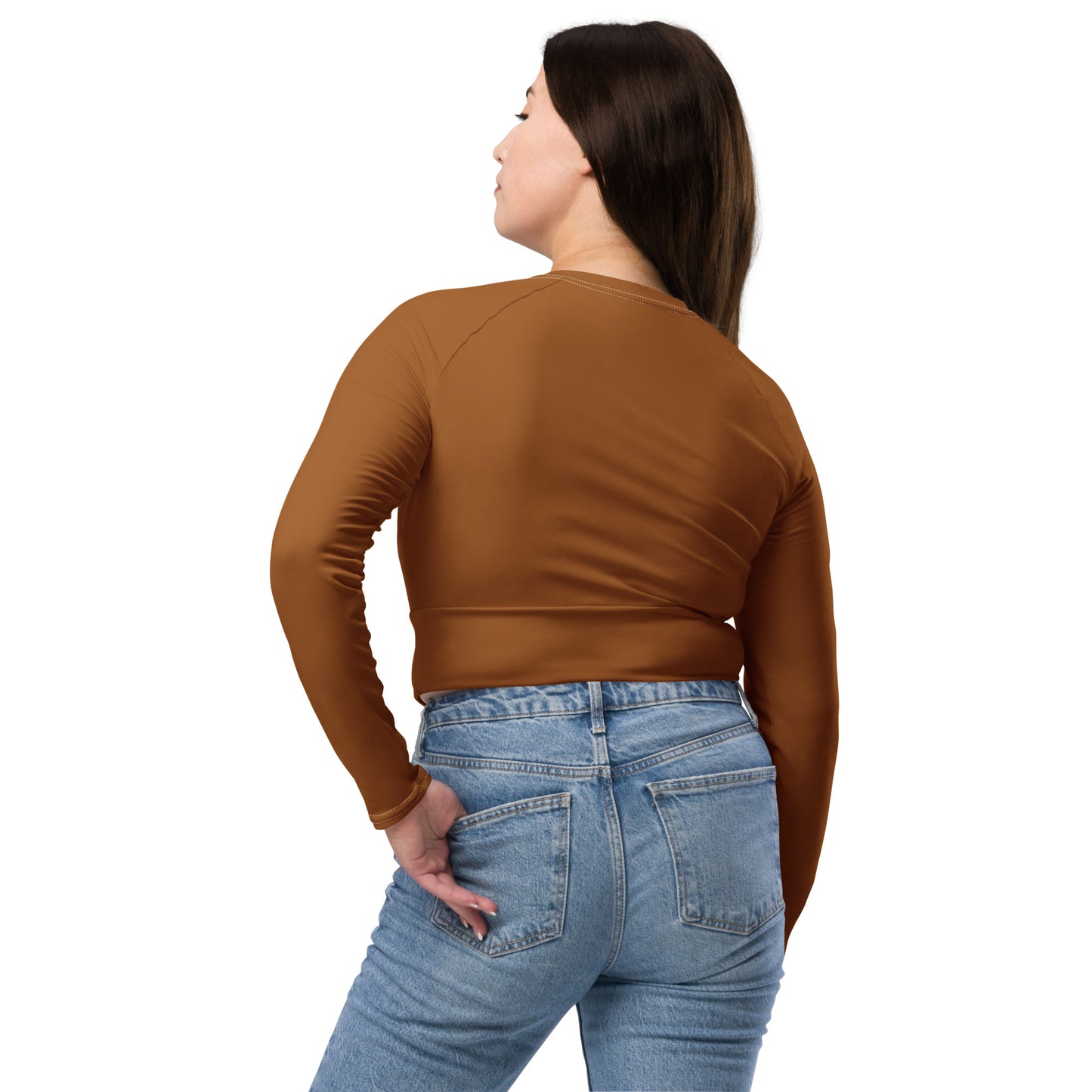 Burnt Clay Recycled long-sleeve crop top
