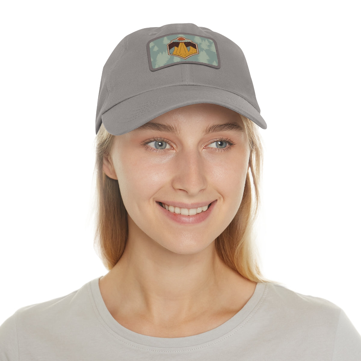 Retro UFO Dad Hat with Leather Patch