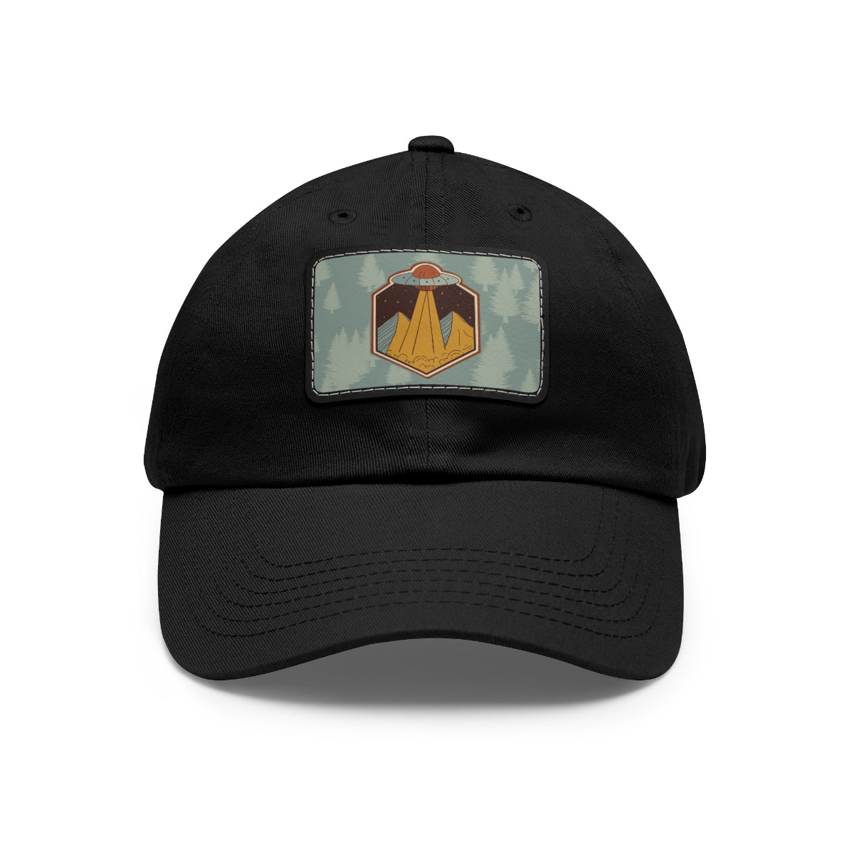 Retro UFO Dad Hat with Leather Patch