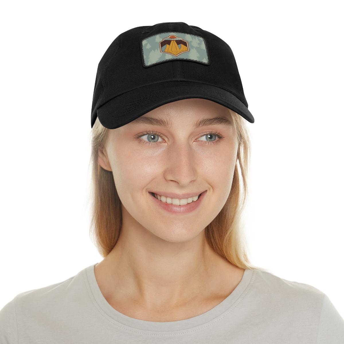 Retro UFO Dad Hat with Leather Patch