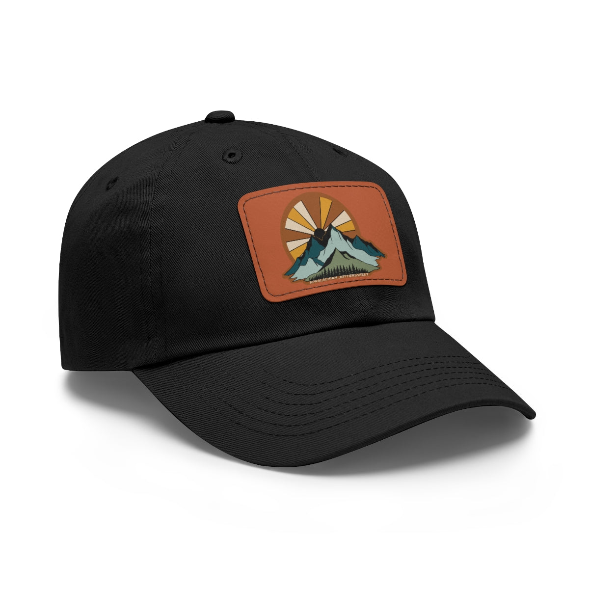 Mountain Sunrise Dad Hat with Leather Patch