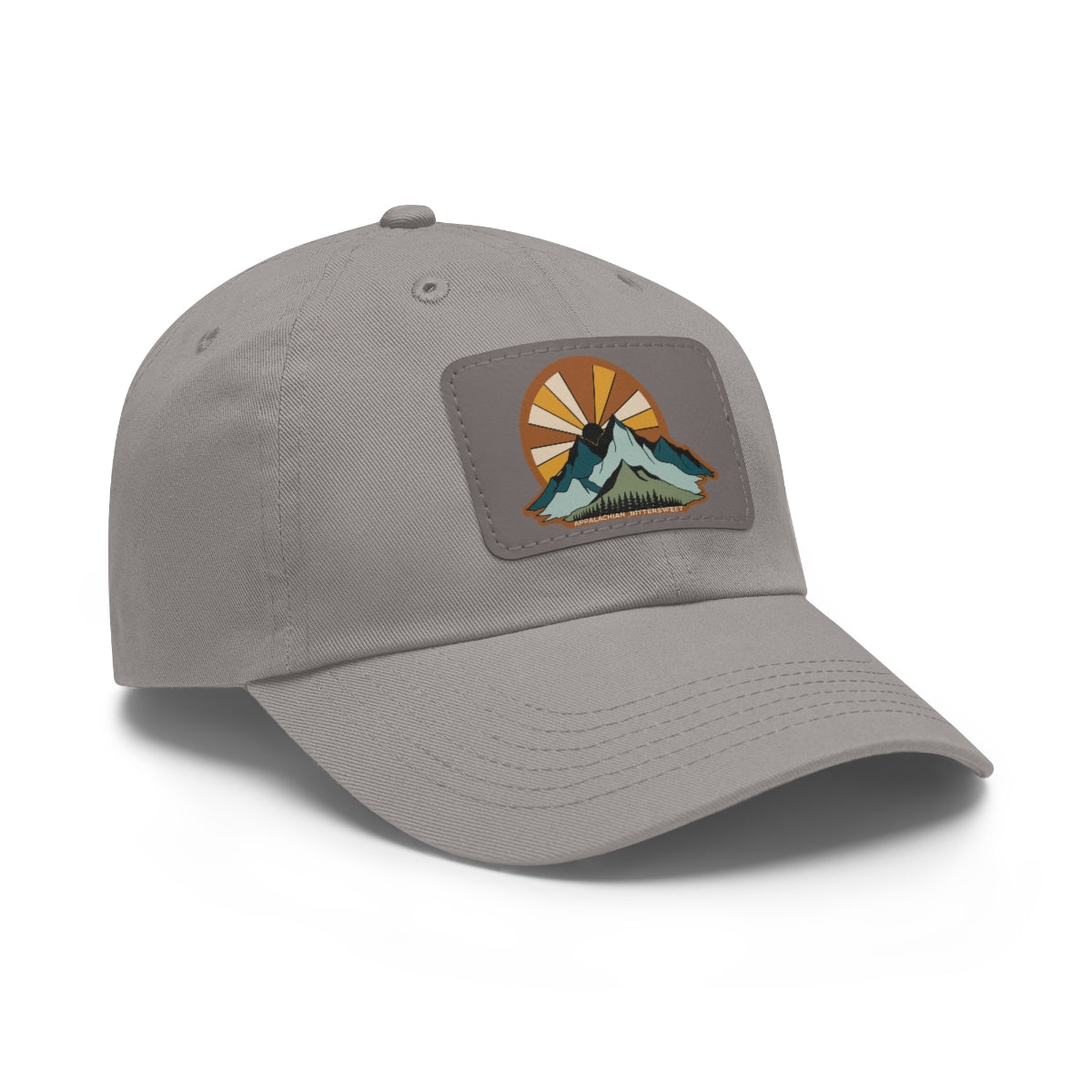 Mountain Sunrise Dad Hat with Leather Patch