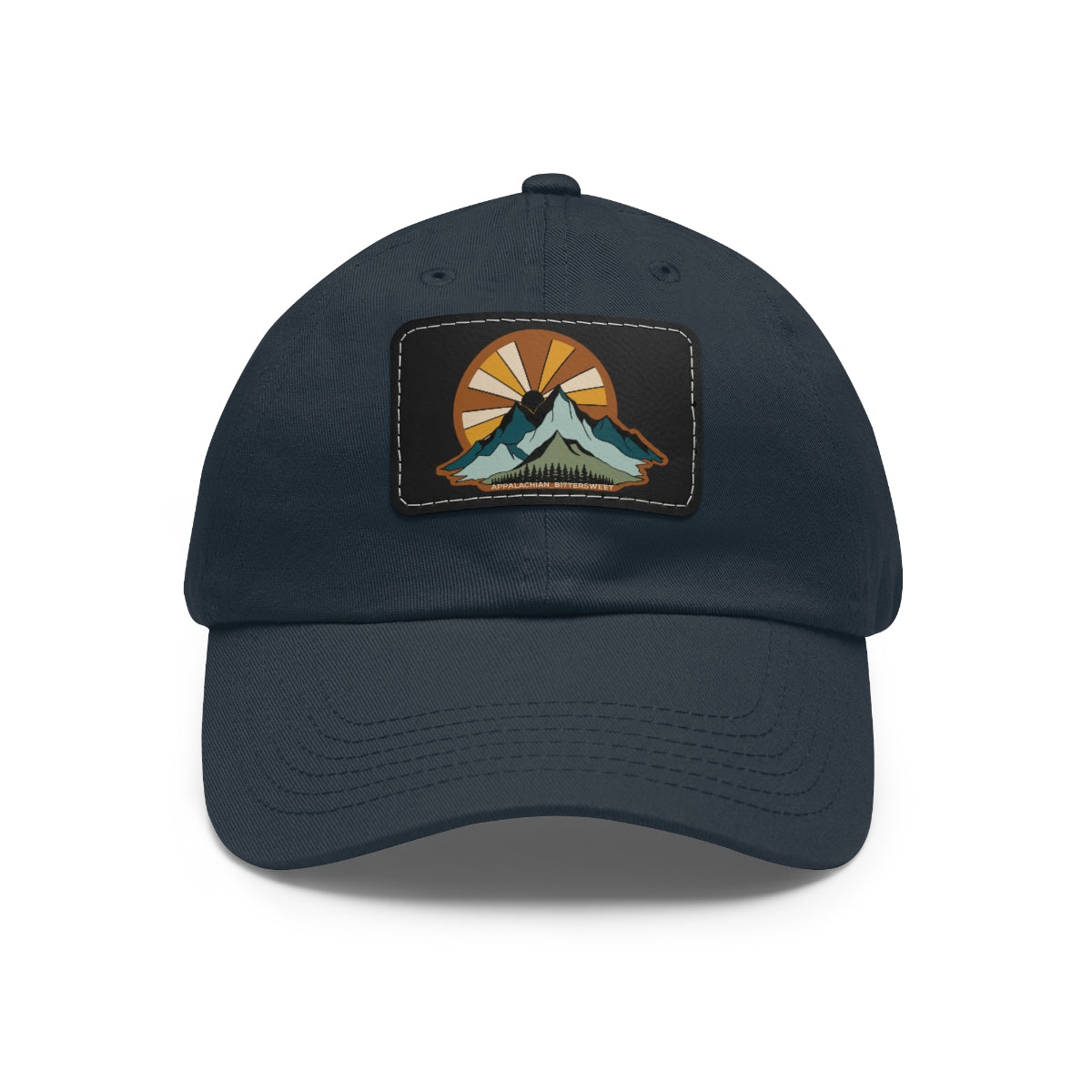 Mountain Sunrise Dad Hat with Leather Patch