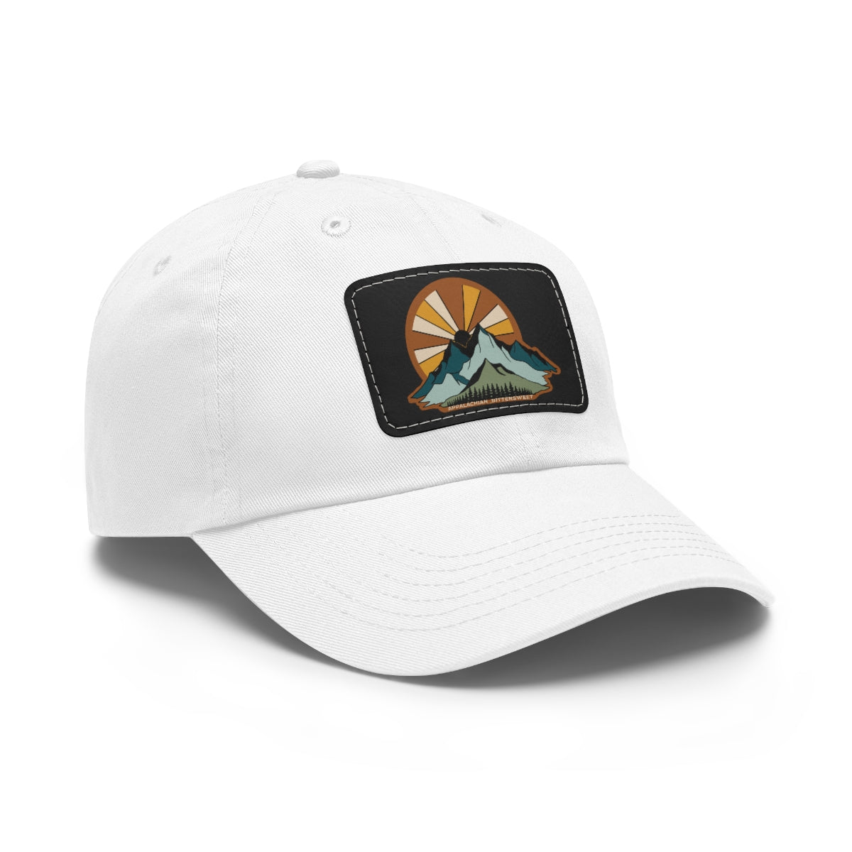Mountain Sunrise Dad Hat with Leather Patch