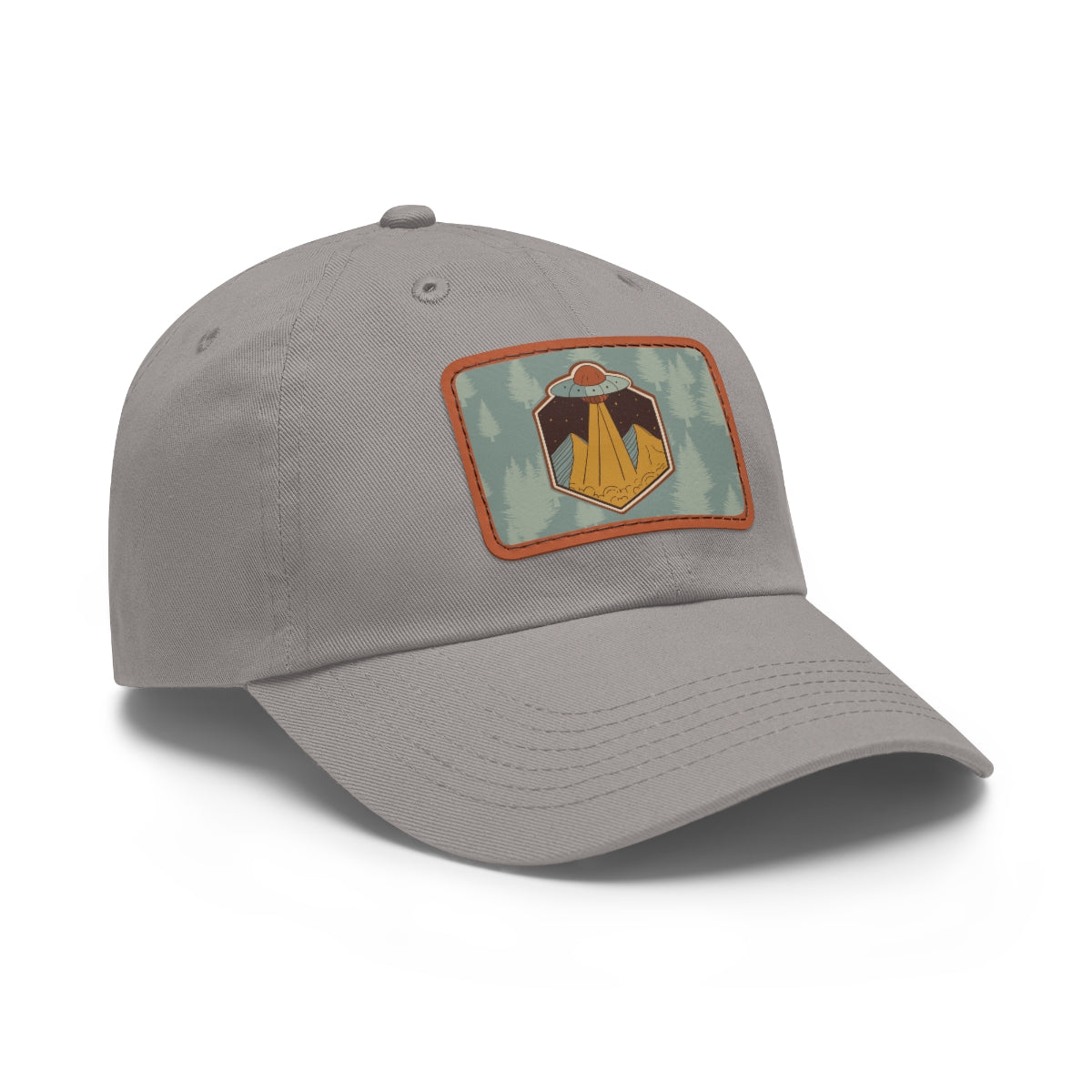 Retro UFO Dad Hat with Leather Patch