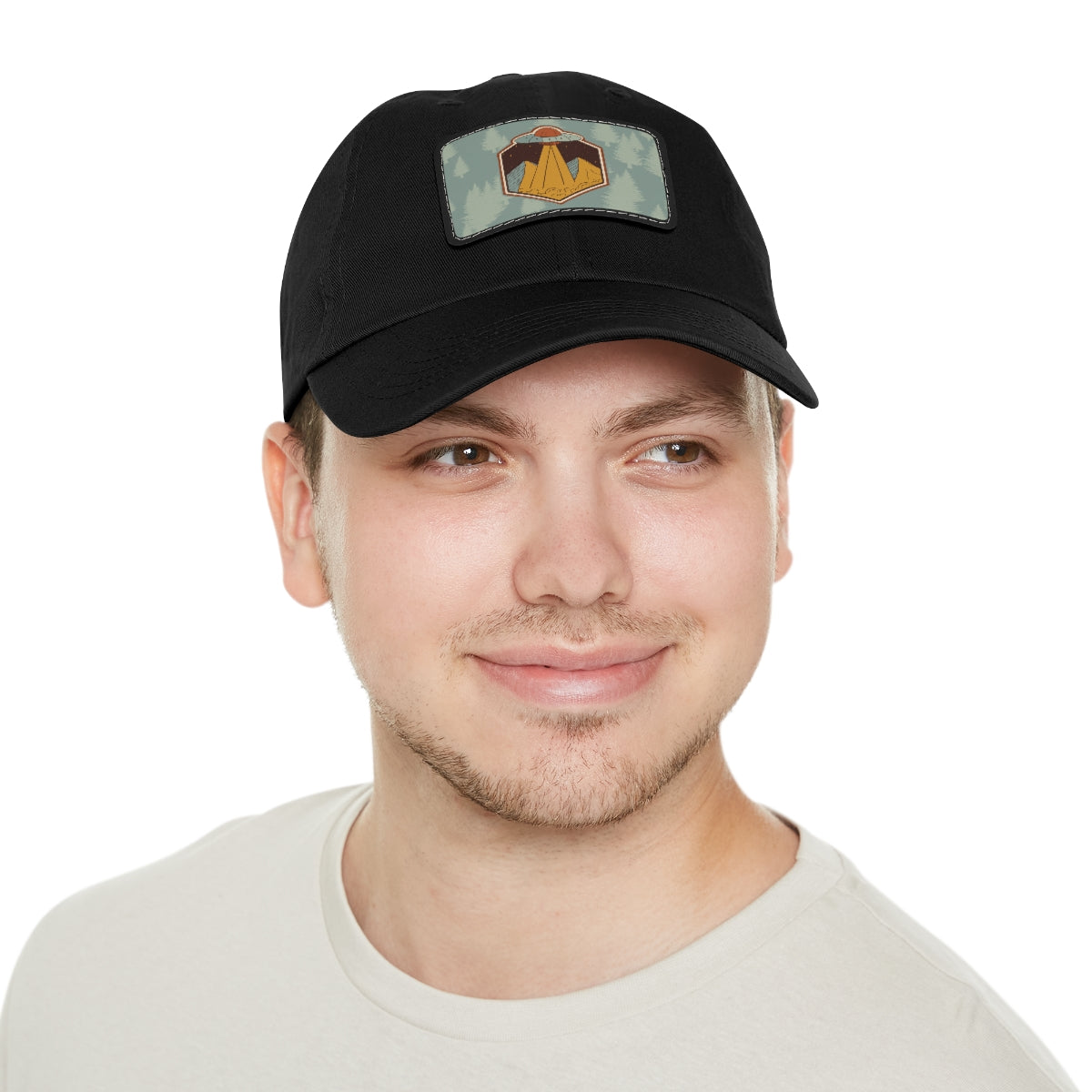 Retro UFO Dad Hat with Leather Patch