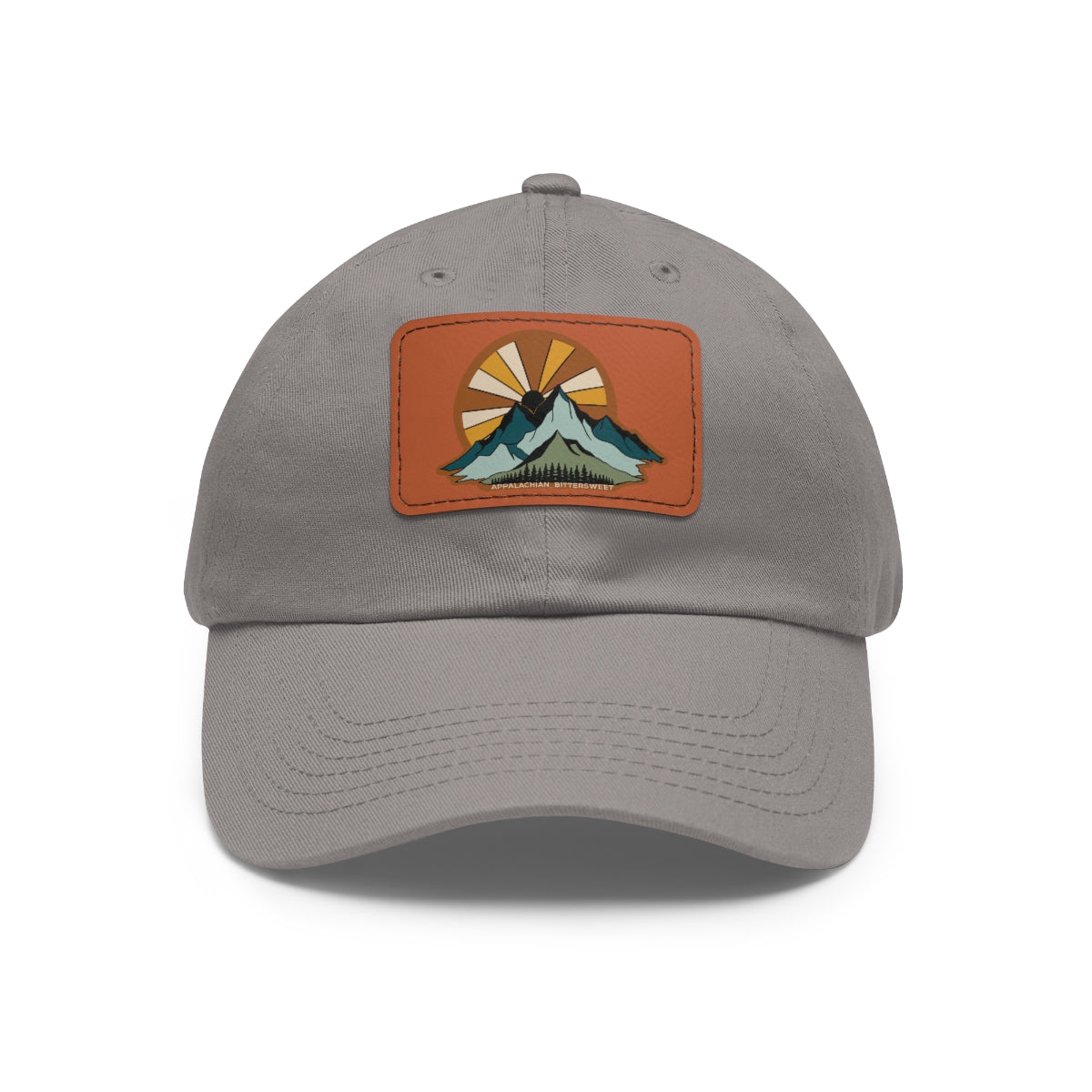 Mountain Sunrise Dad Hat with Leather Patch