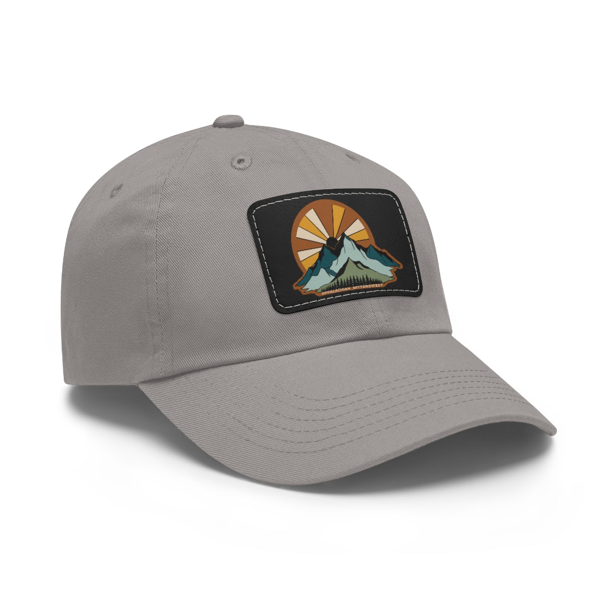 Mountain Sunrise Dad Hat with Leather Patch