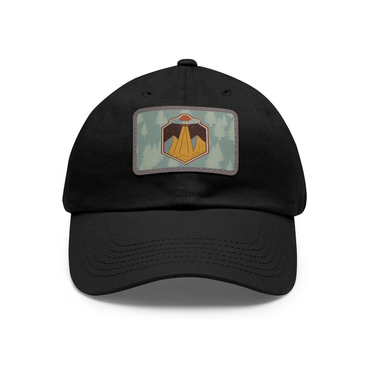 Retro UFO Dad Hat with Leather Patch