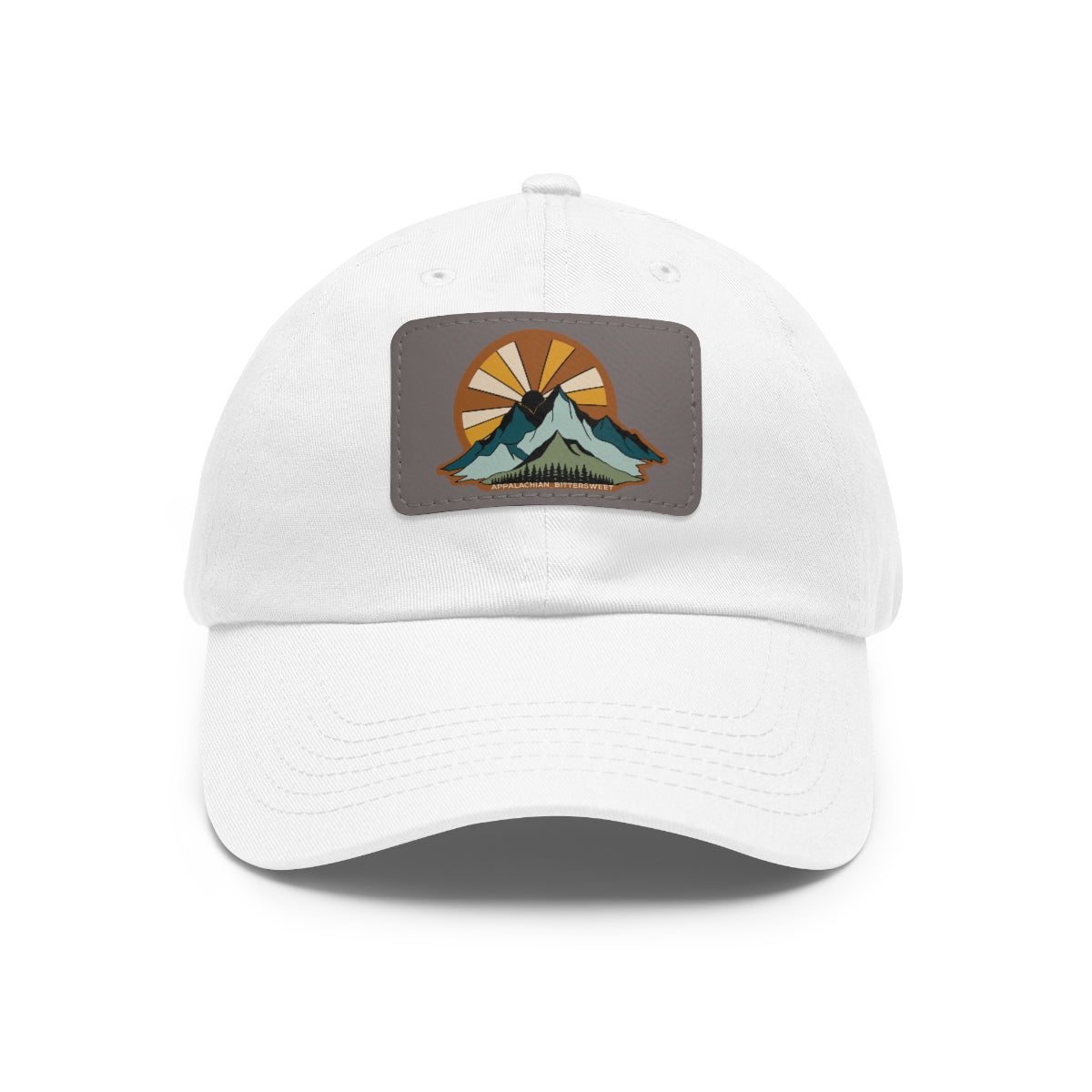 Mountain Sunrise Dad Hat with Leather Patch