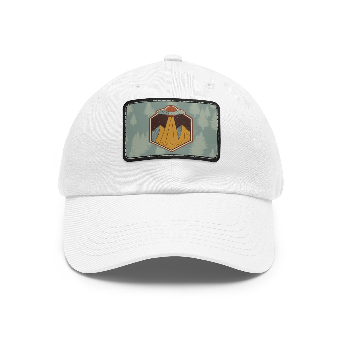Retro UFO Dad Hat with Leather Patch