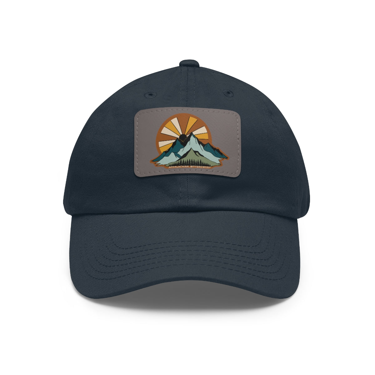 Mountain Sunrise Dad Hat with Leather Patch
