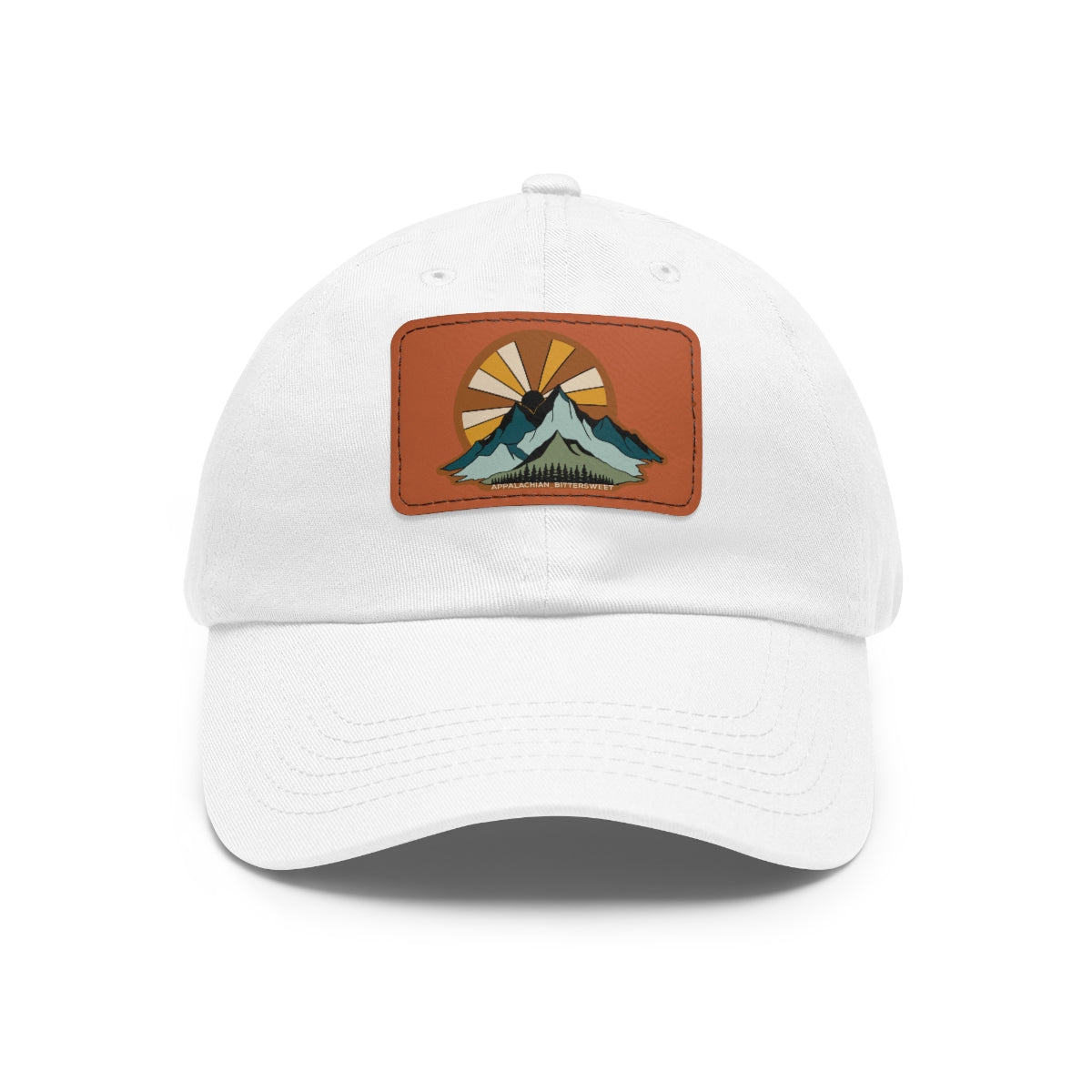 Mountain Sunrise Dad Hat with Leather Patch