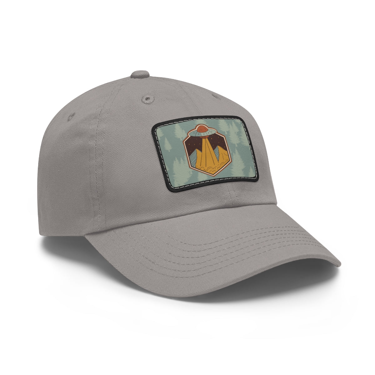 Retro UFO Dad Hat with Leather Patch