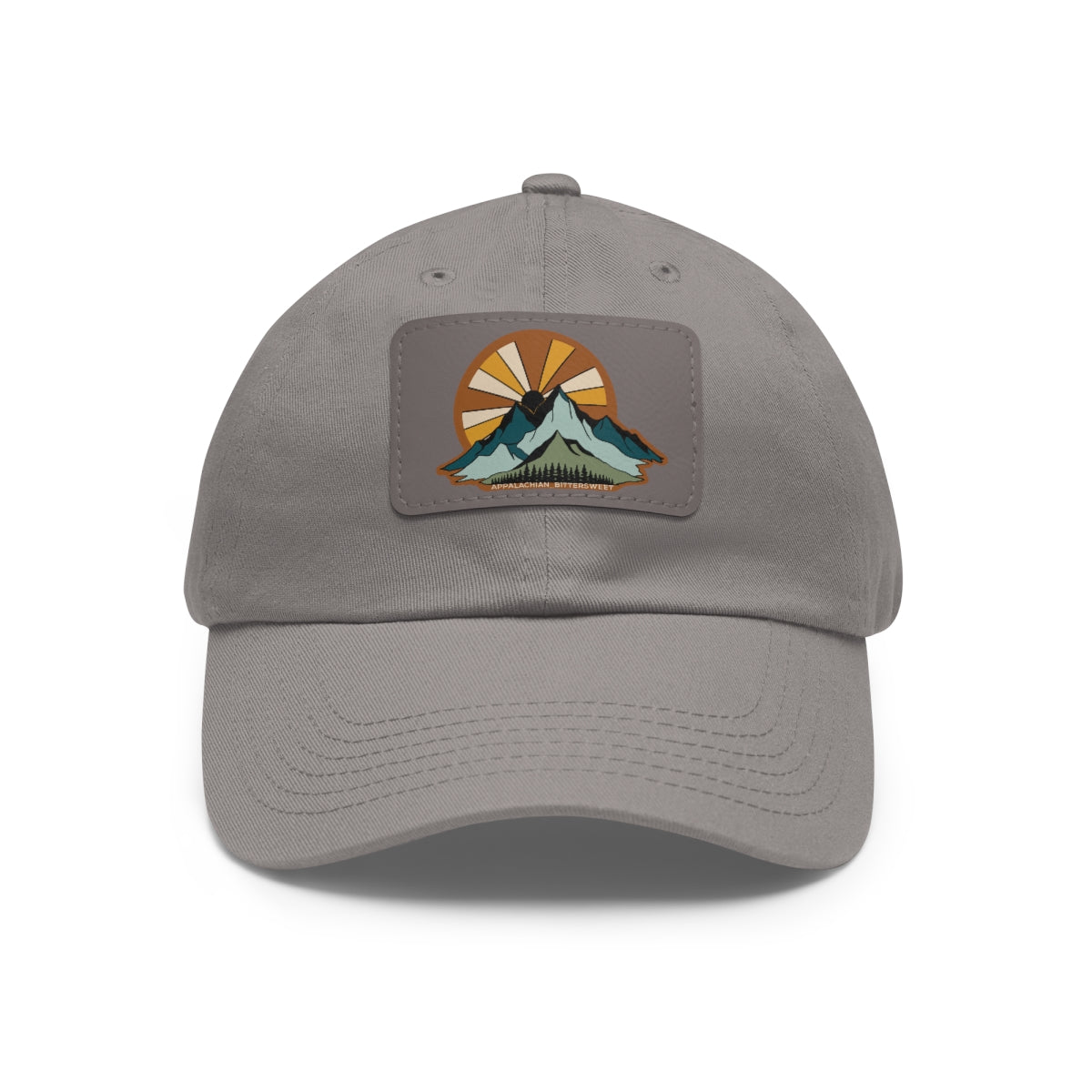 Mountain Sunrise Dad Hat with Leather Patch
