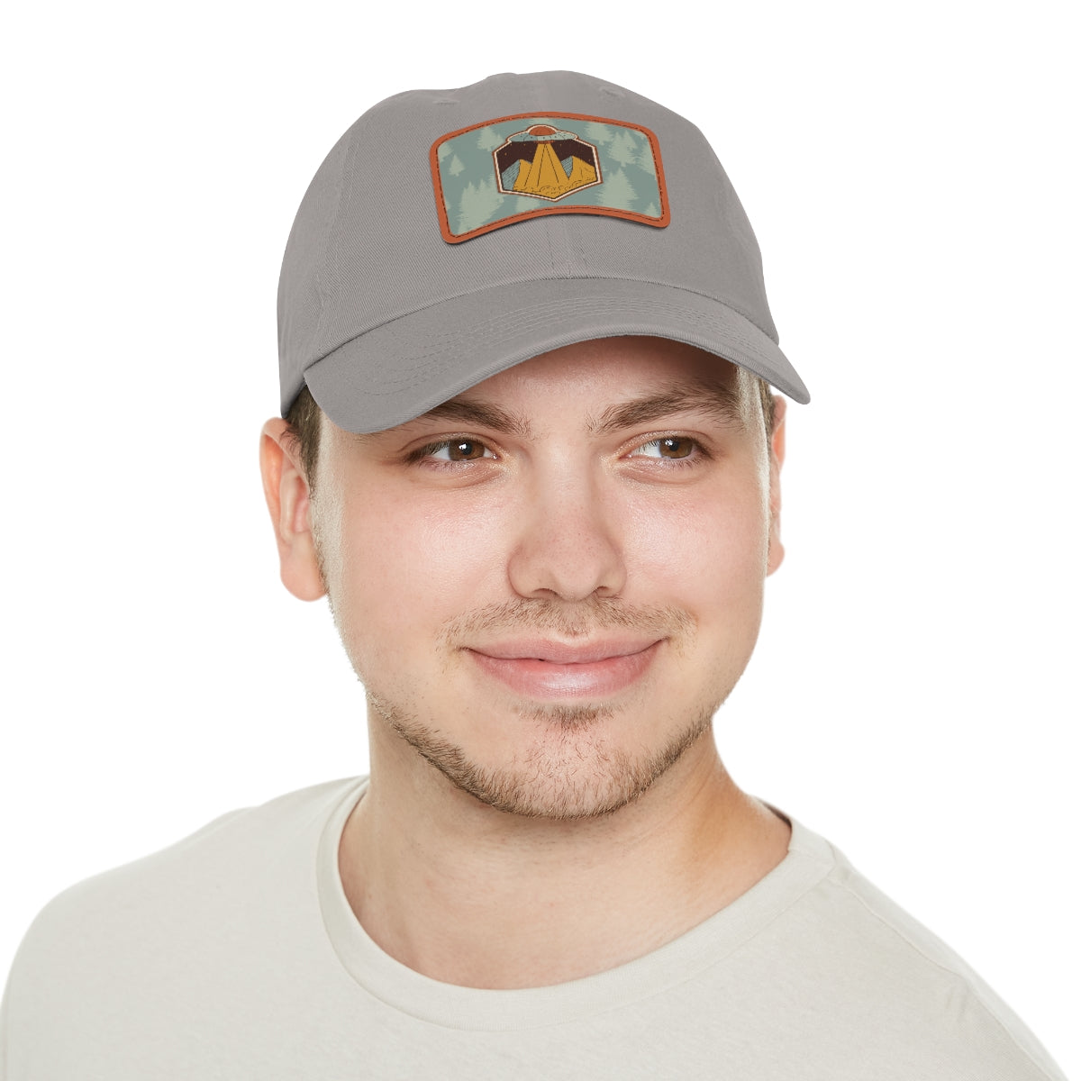 Retro UFO Dad Hat with Leather Patch