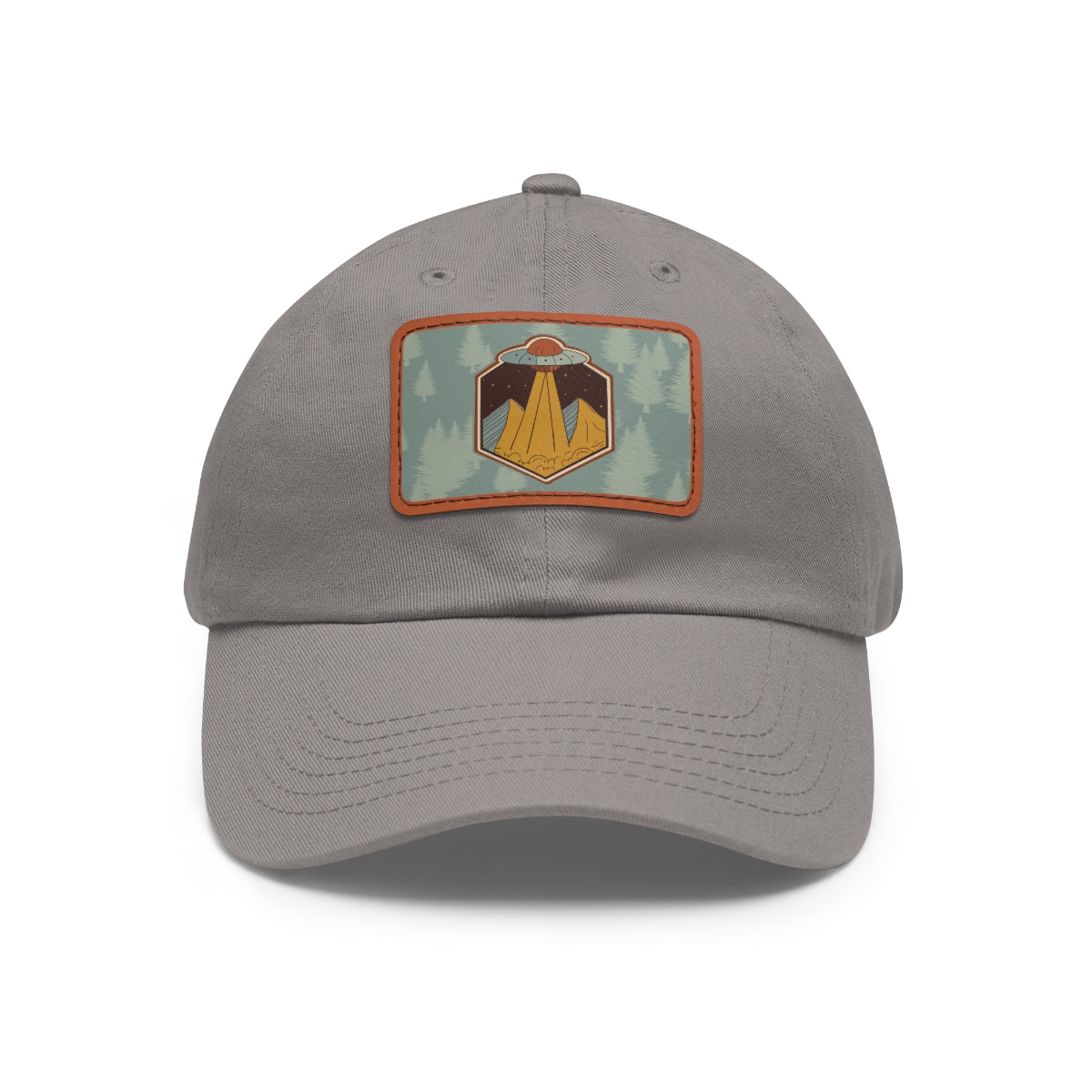 Retro UFO Dad Hat with Leather Patch