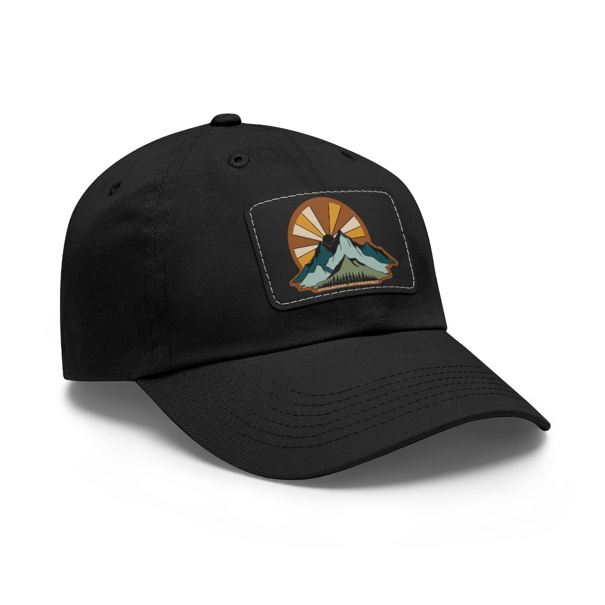 Mountain Sunrise Dad Hat with Leather Patch