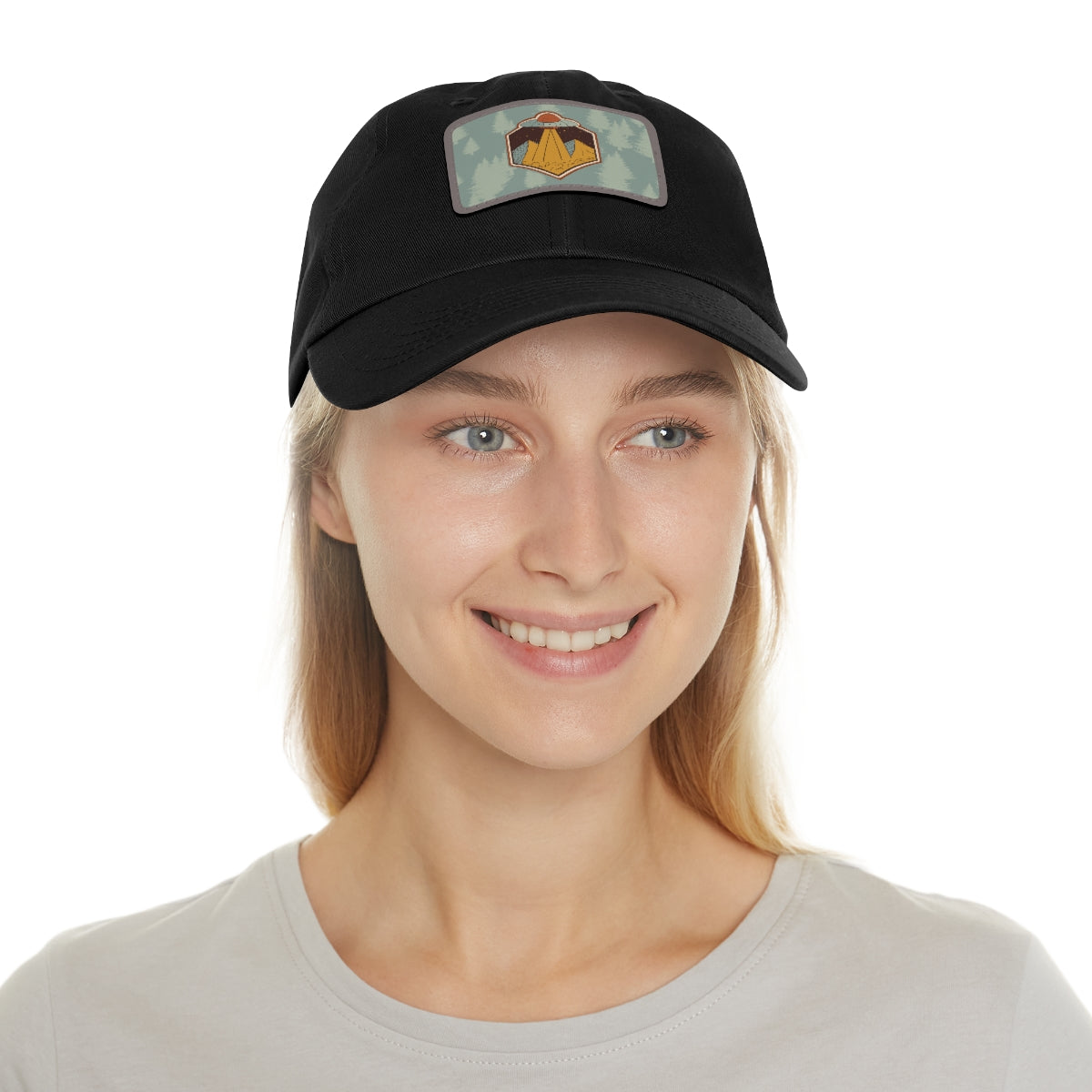 Retro UFO Dad Hat with Leather Patch