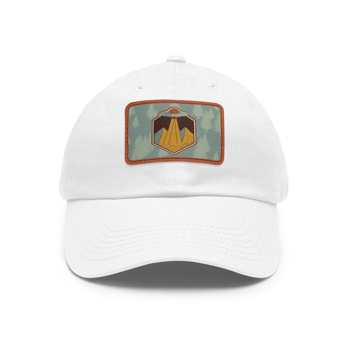 Retro UFO Dad Hat with Leather Patch