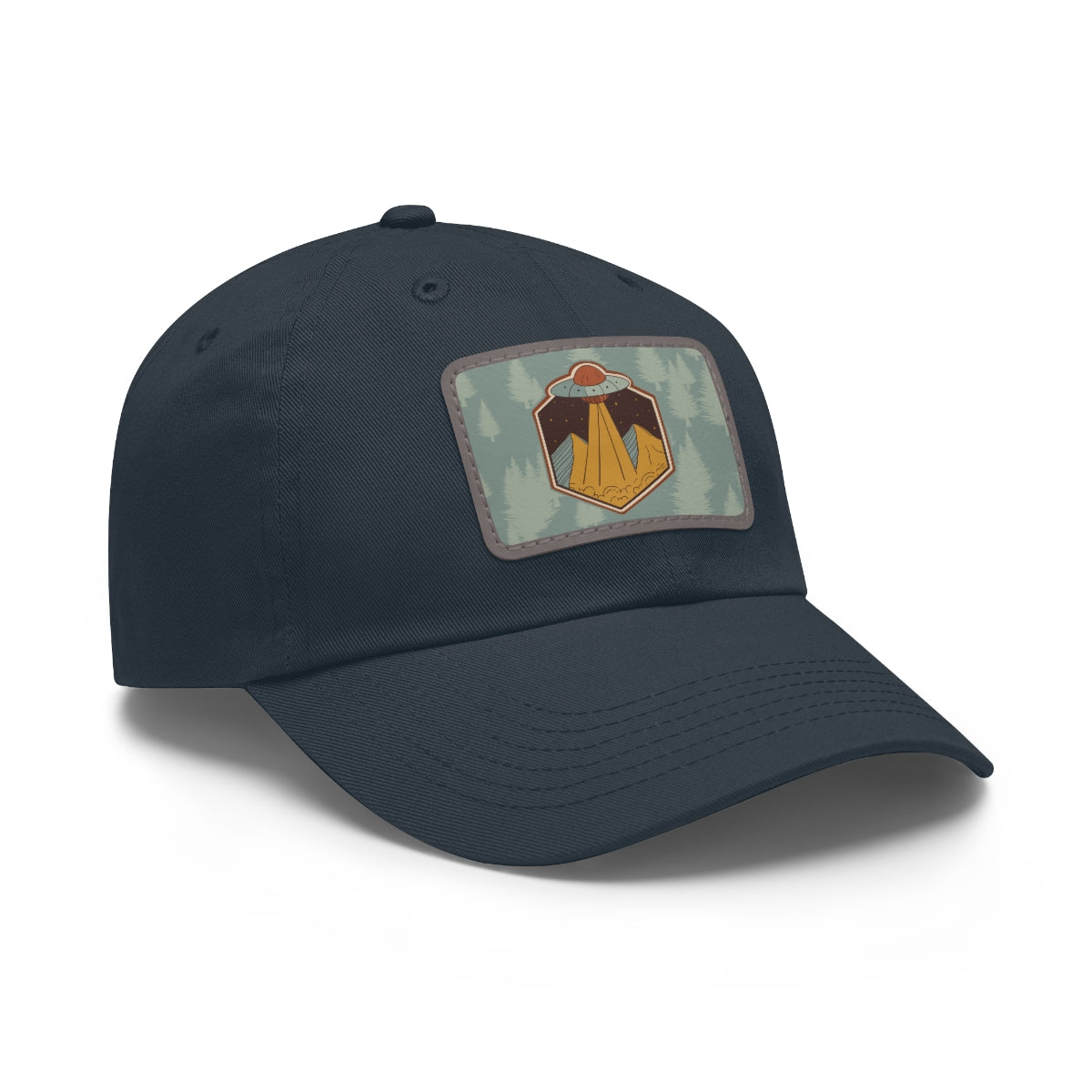 Retro UFO Dad Hat with Leather Patch