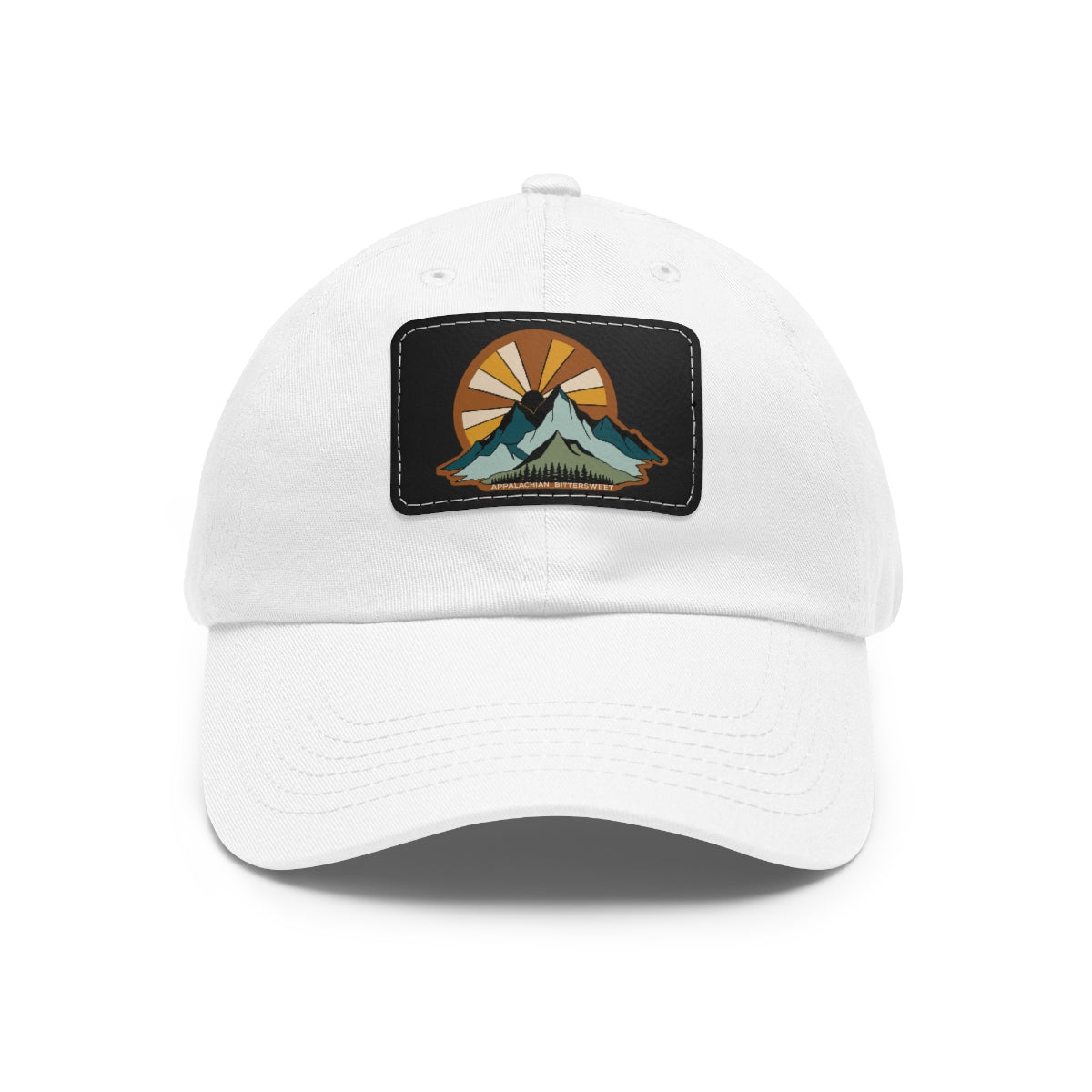 Mountain Sunrise Dad Hat with Leather Patch