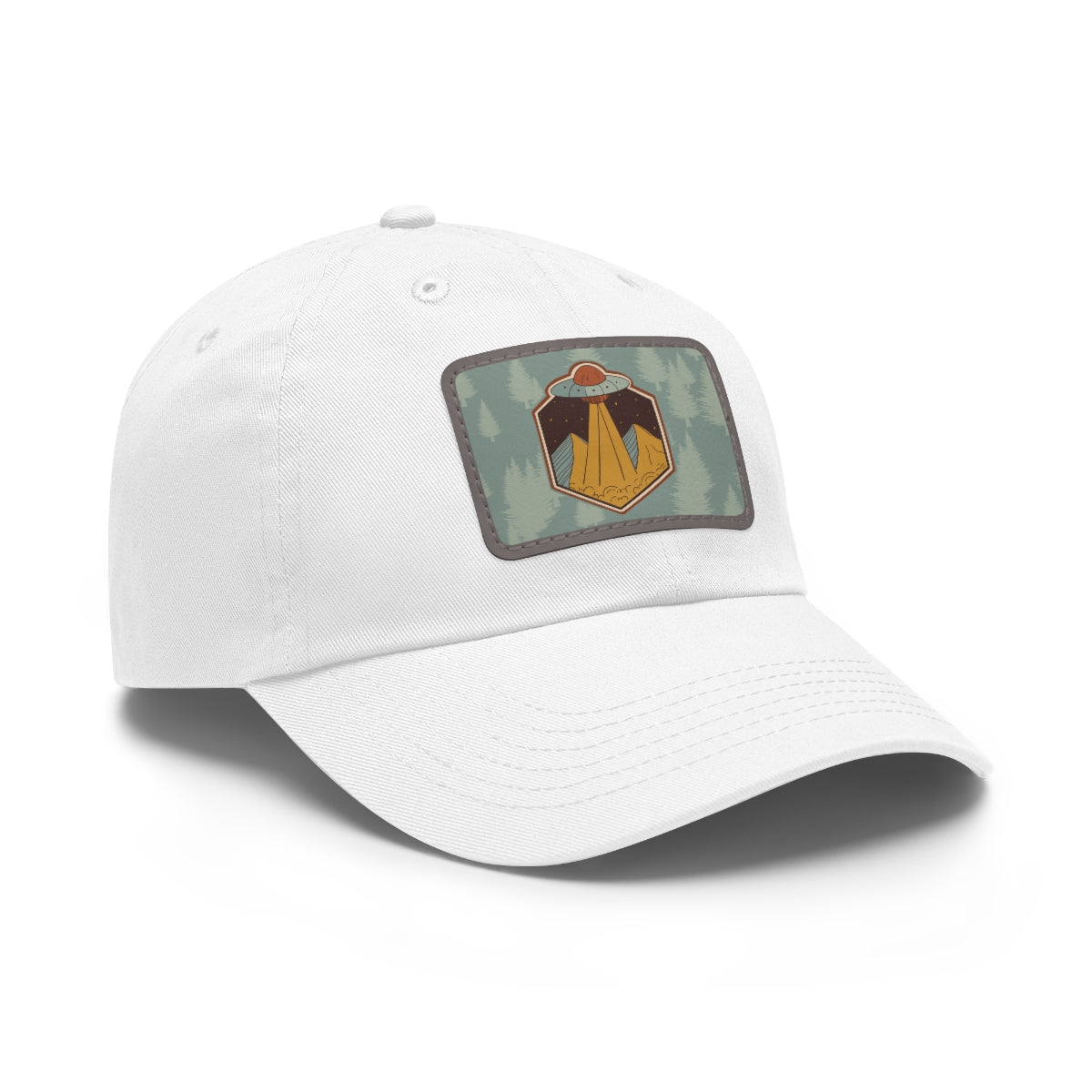 Retro UFO Dad Hat with Leather Patch