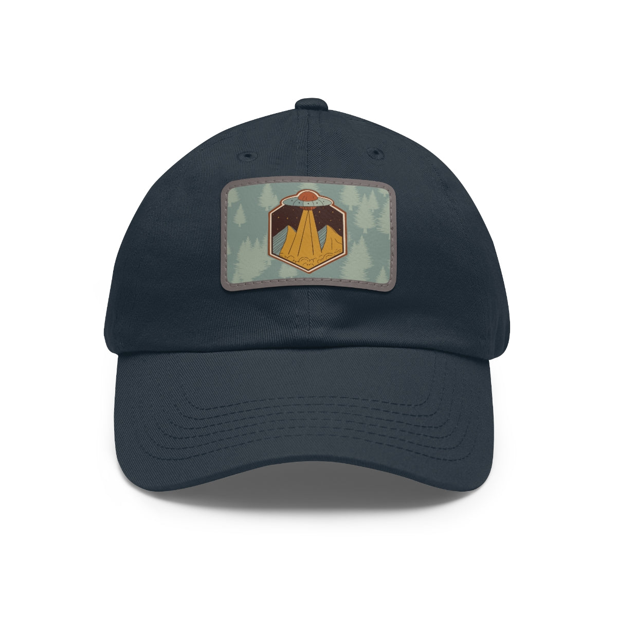 Retro UFO Dad Hat with Leather Patch