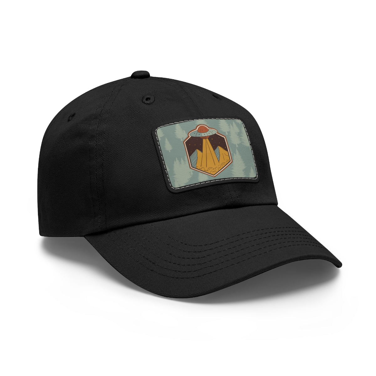 Retro UFO Dad Hat with Leather Patch