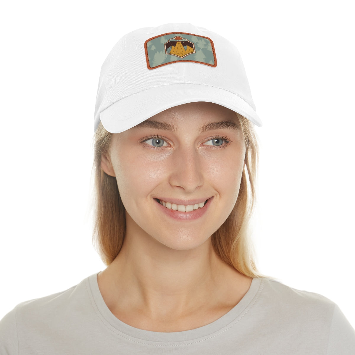 Retro UFO Dad Hat with Leather Patch