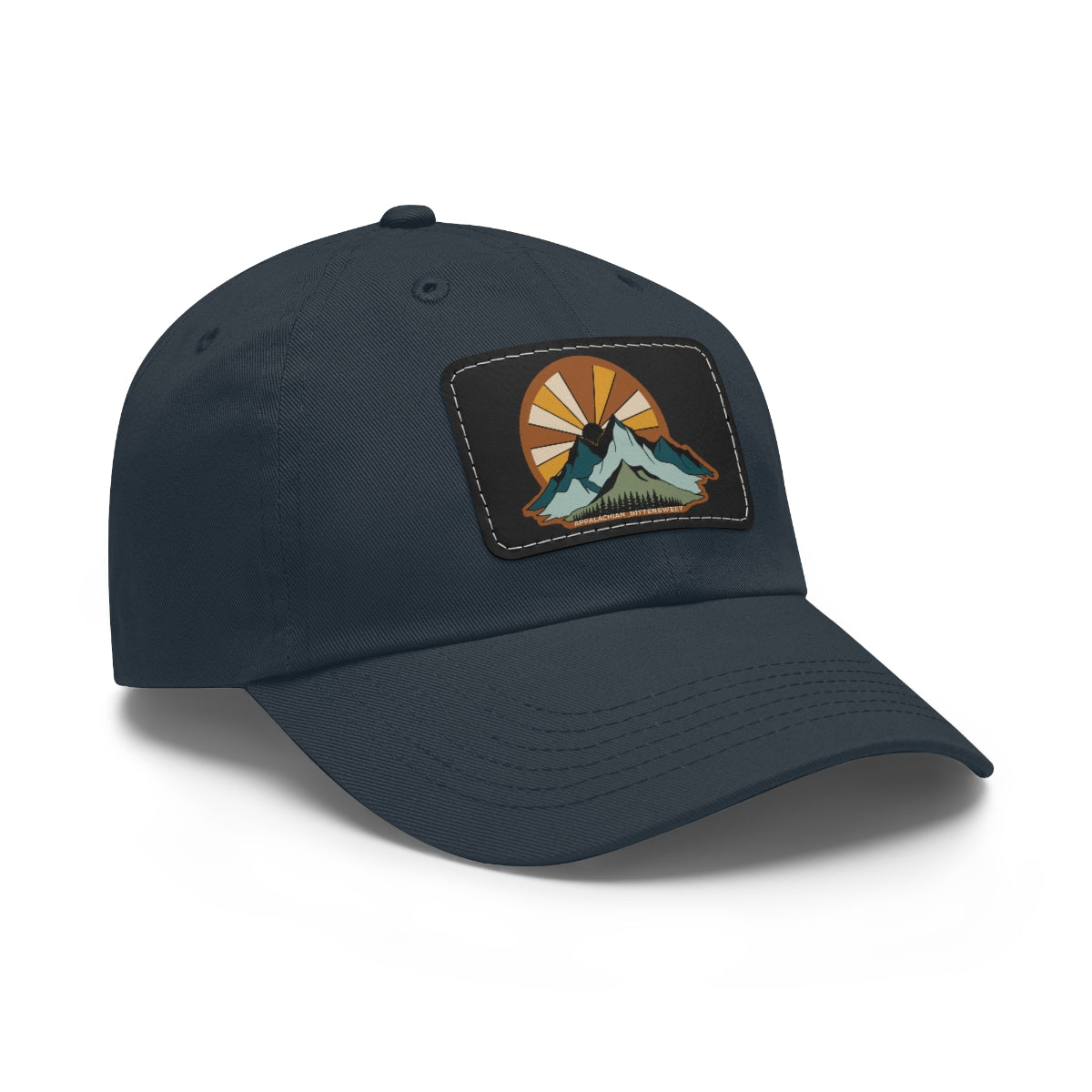Mountain Sunrise Dad Hat with Leather Patch