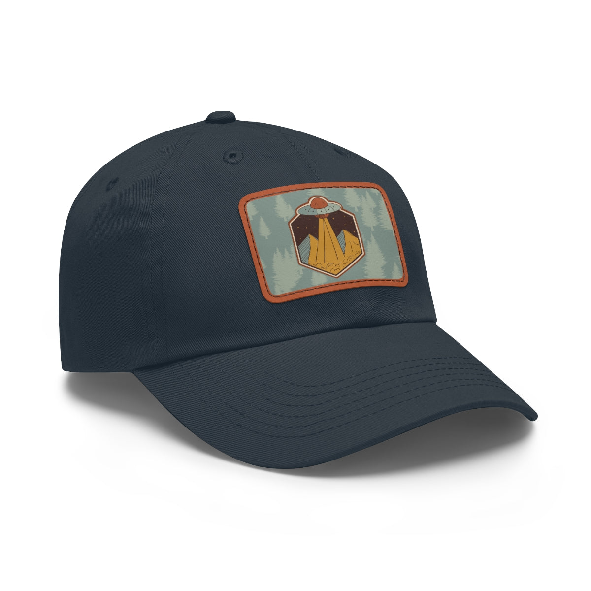 Retro UFO Dad Hat with Leather Patch