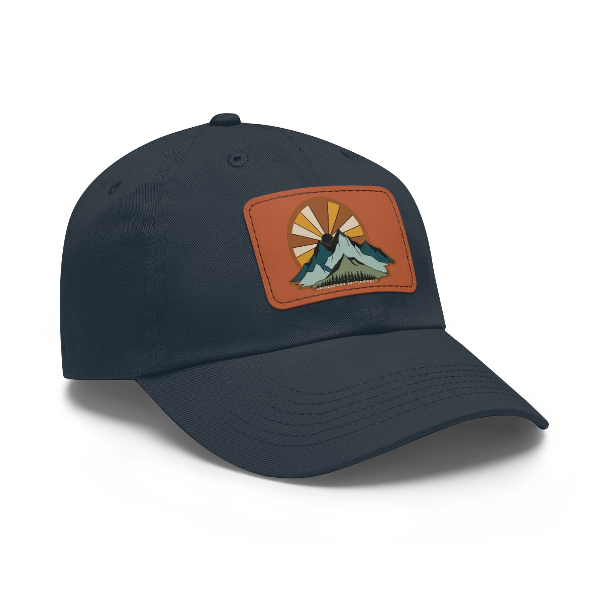 Mountain Sunrise Dad Hat with Leather Patch