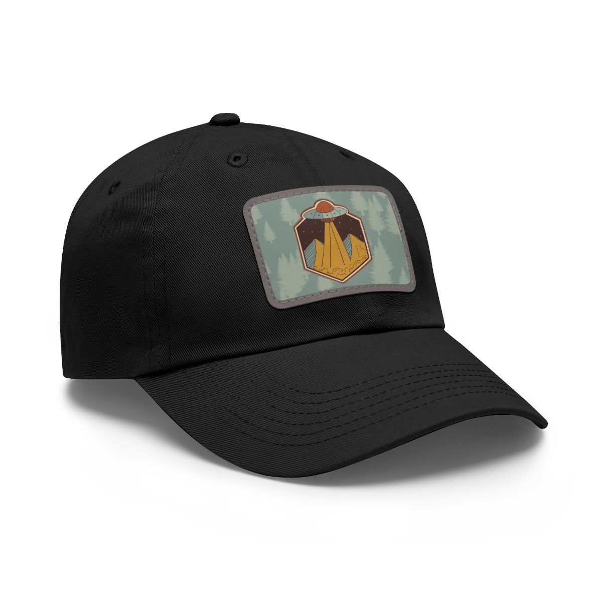 Retro UFO Dad Hat with Leather Patch