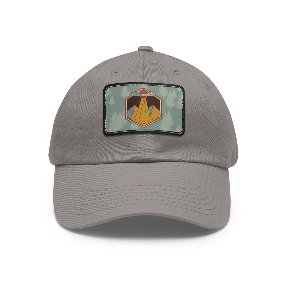 Retro UFO Dad Hat with Leather Patch
