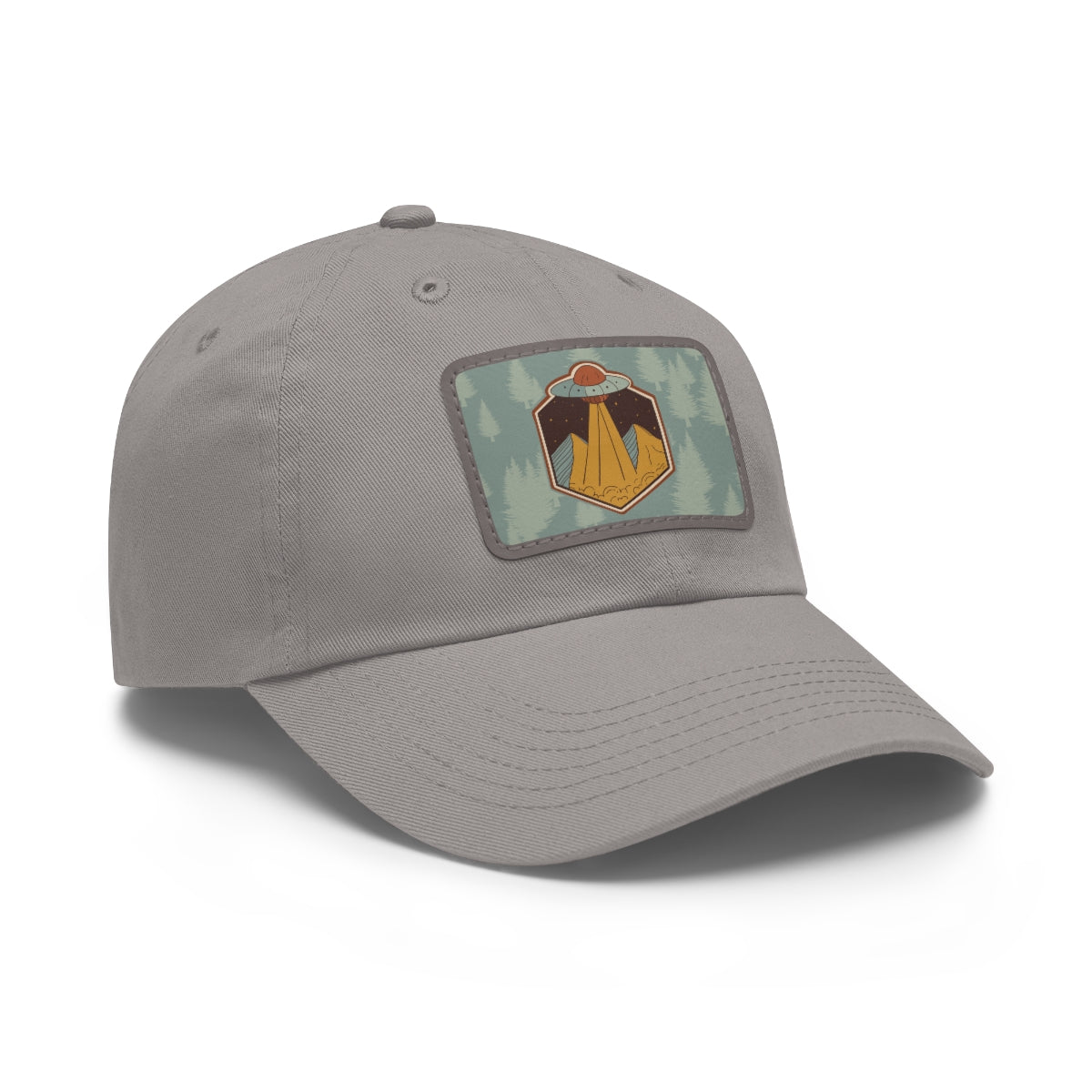 Retro UFO Dad Hat with Leather Patch
