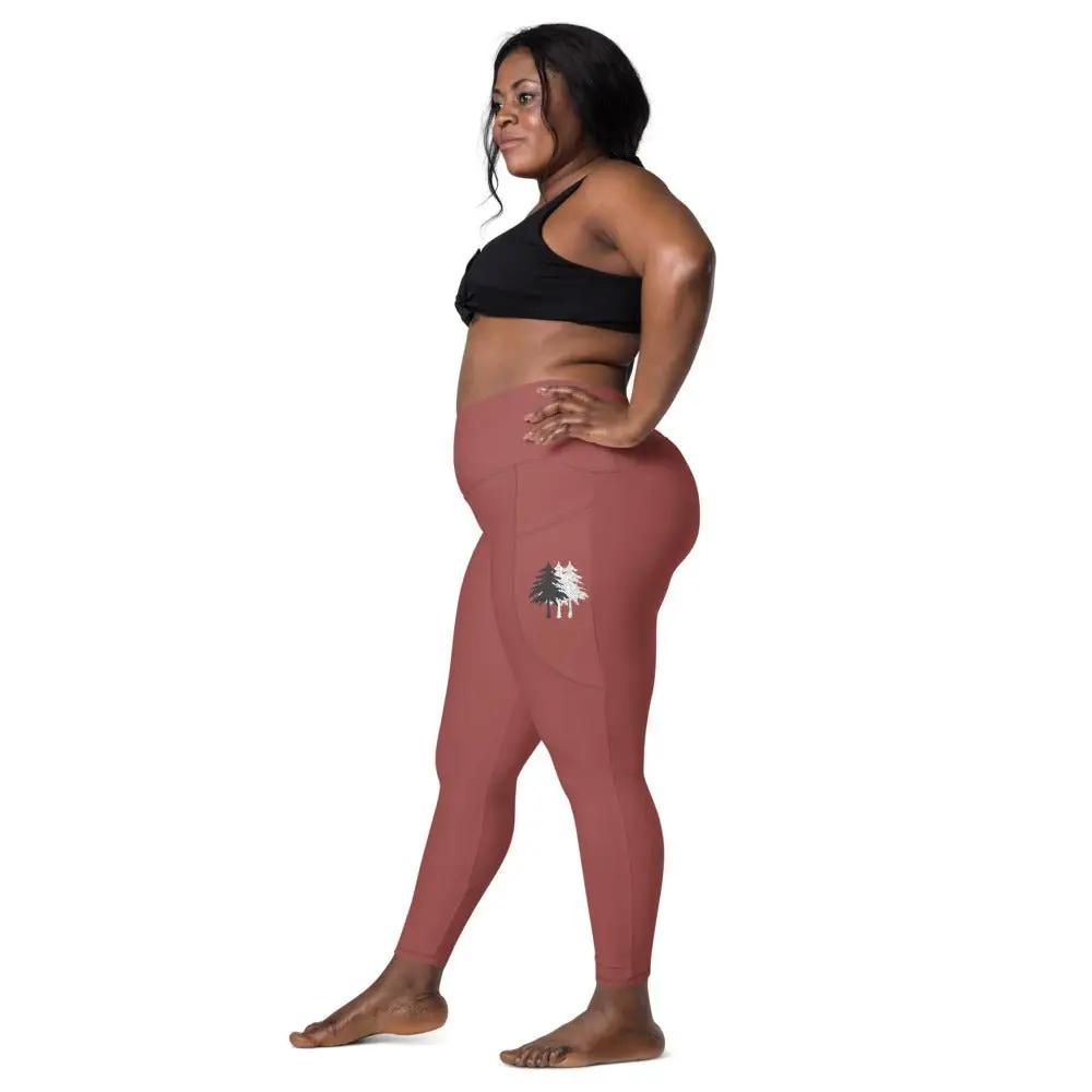 Terra Cotta Tree Recycled CROSSOVER leggings with pockets