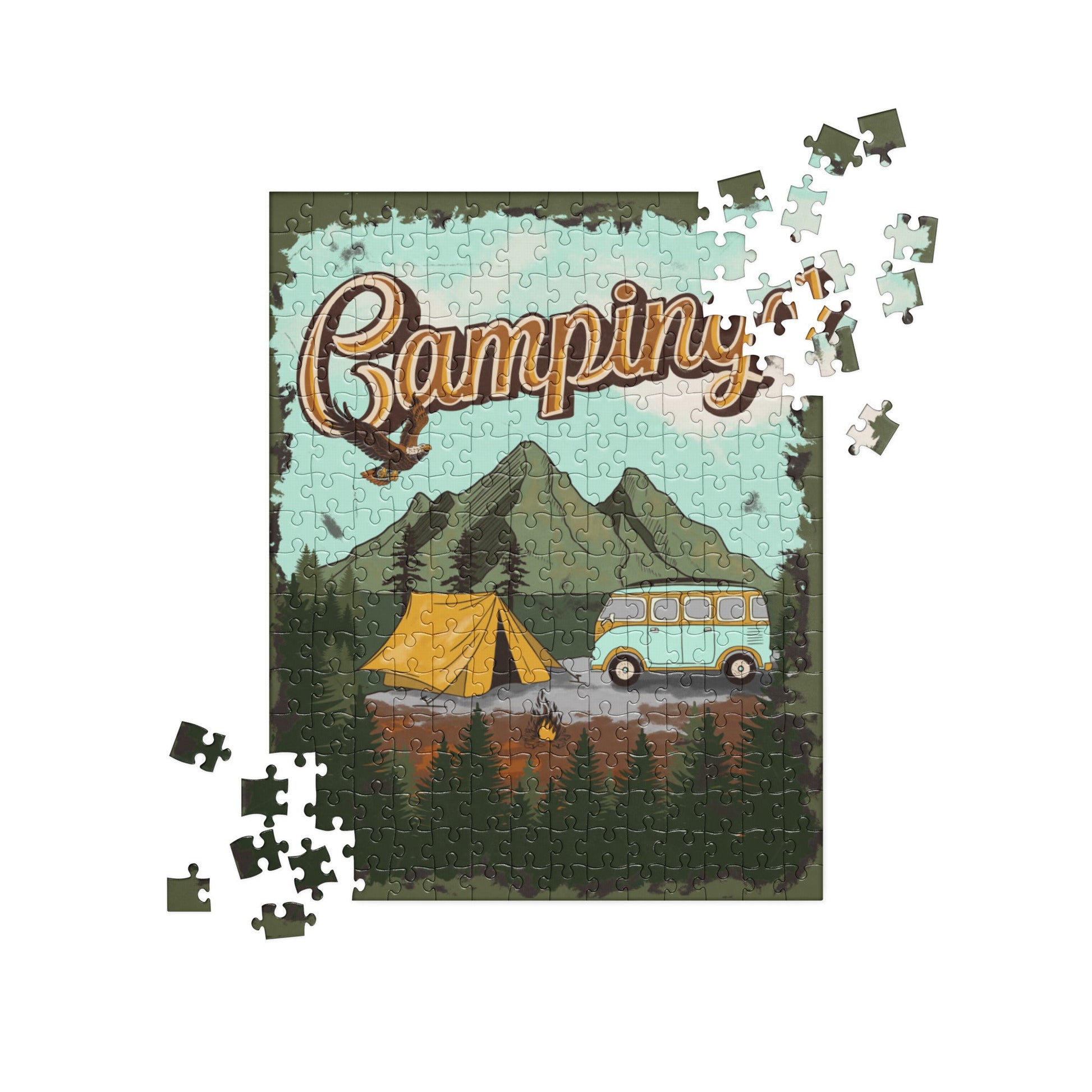 Vintage Style Van Camping Jigsaw puzzle - Appalachian Bittersweet -