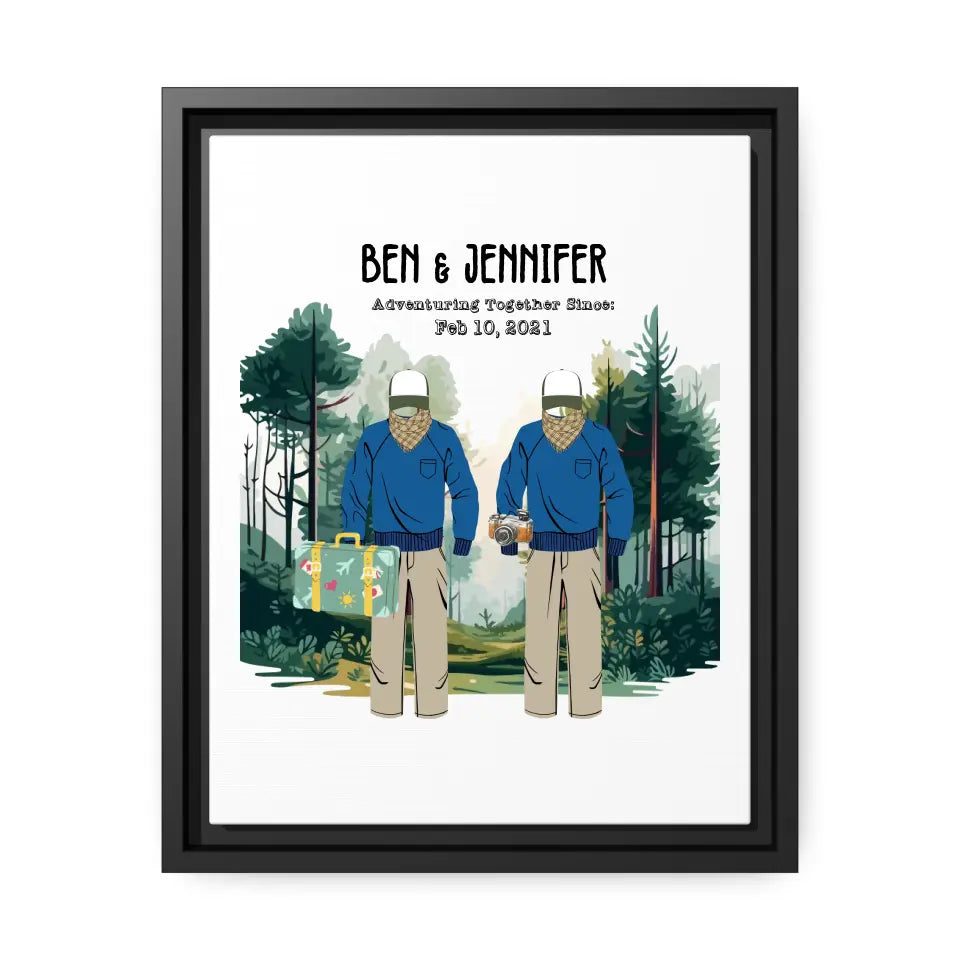 Personalized Couple Wedding Date Adventure Canvas