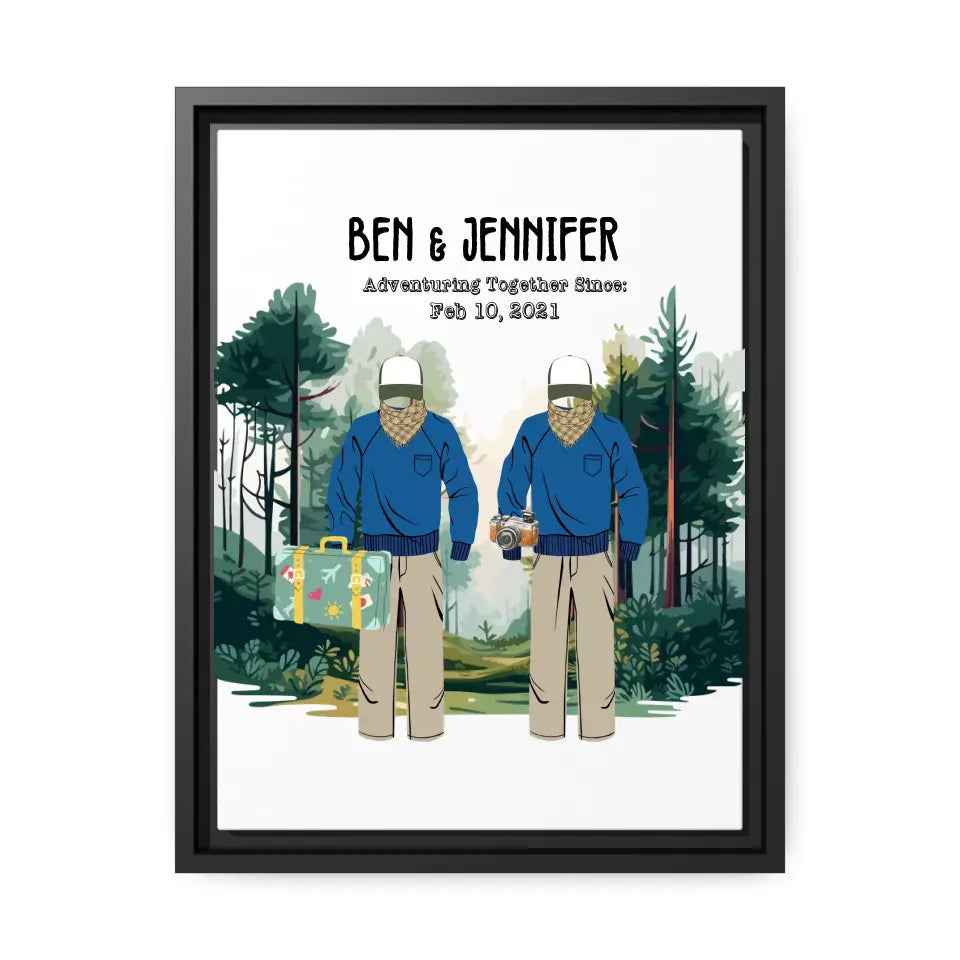 Personalized Couple Wedding Date Adventure Canvas