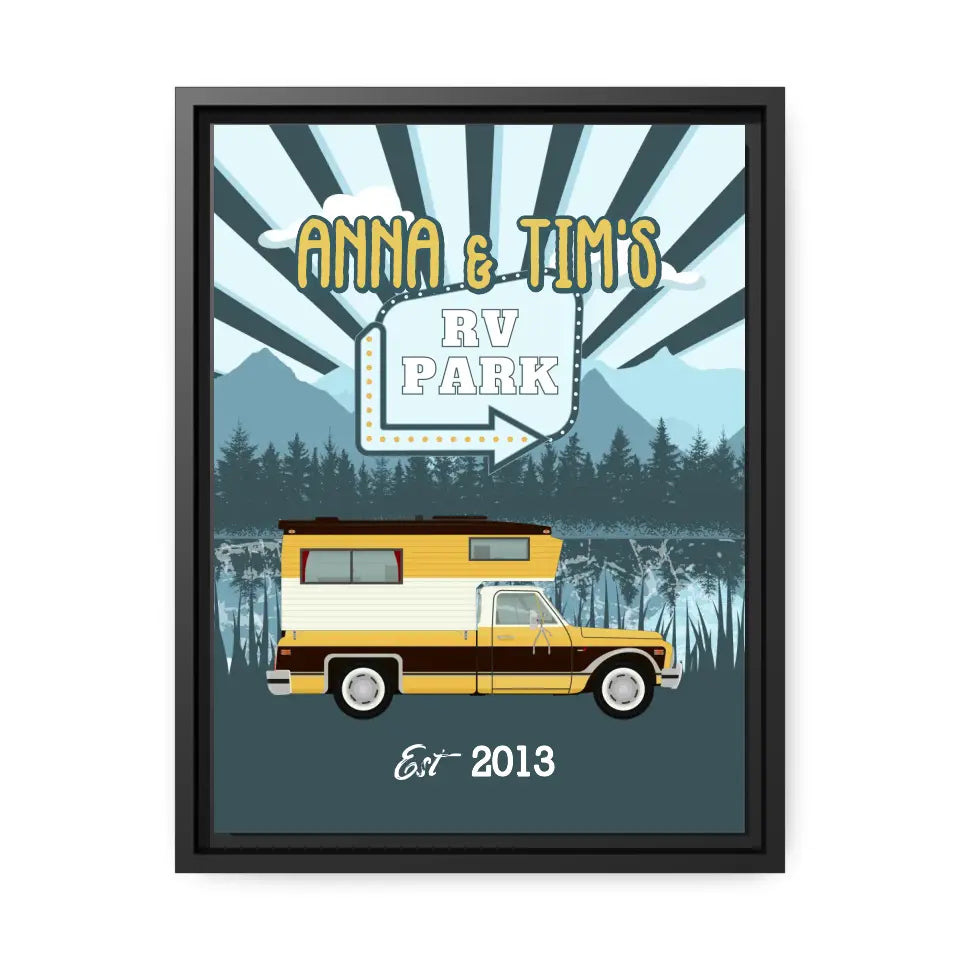 Personalized Camper RV Canvas Retro Print
