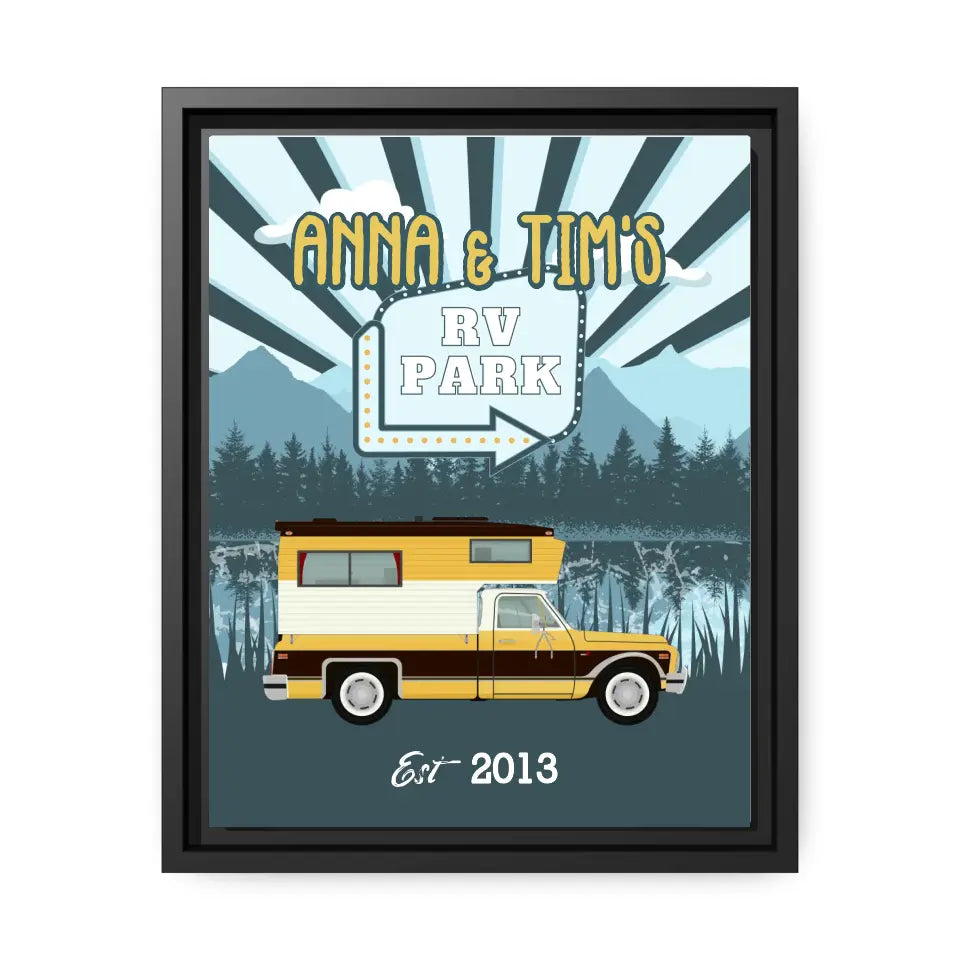 Personalized Camper RV Canvas Retro Print