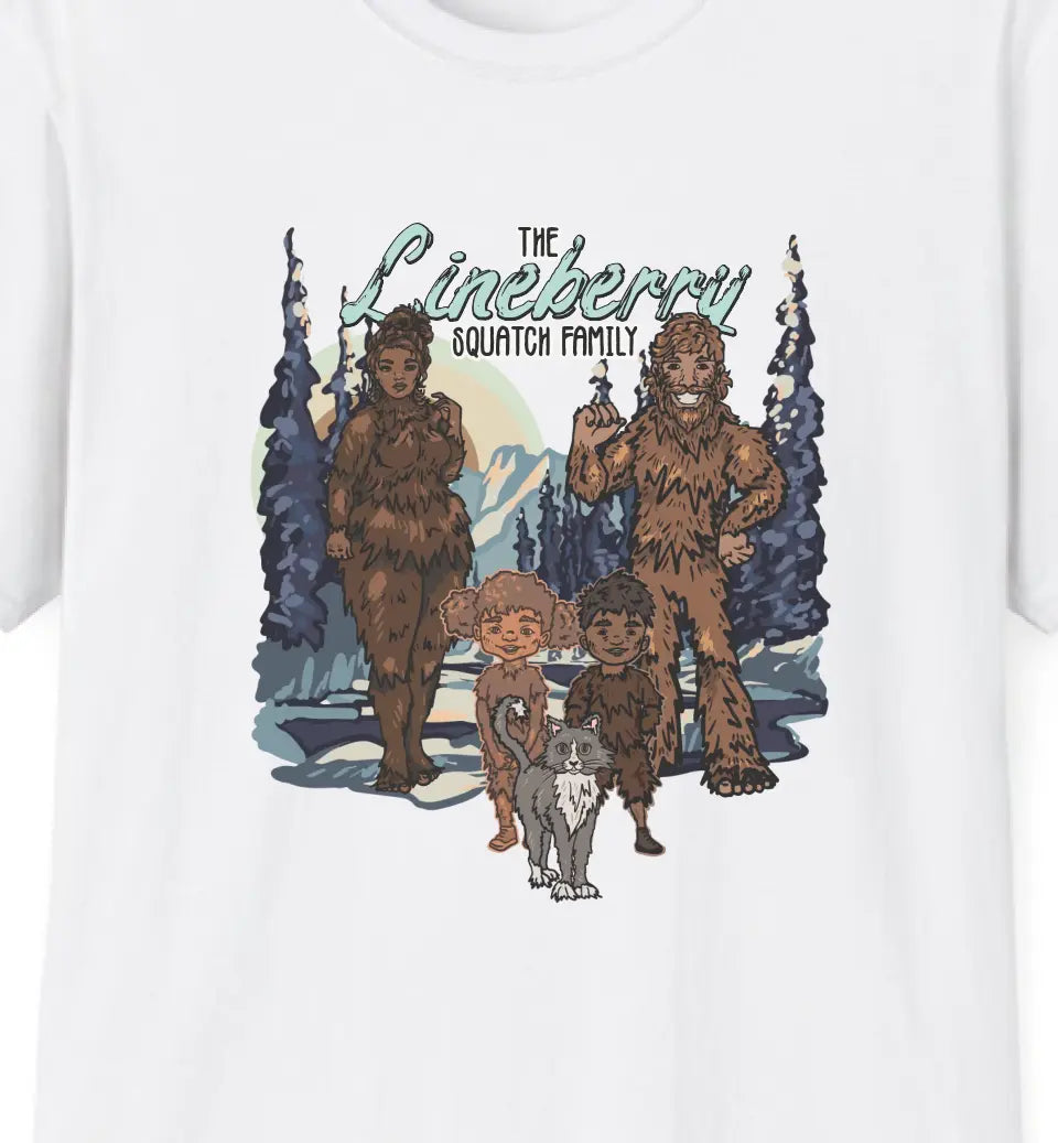 Personalized Bigfoot Family - Sasquatch Family Unisex T-Shirt