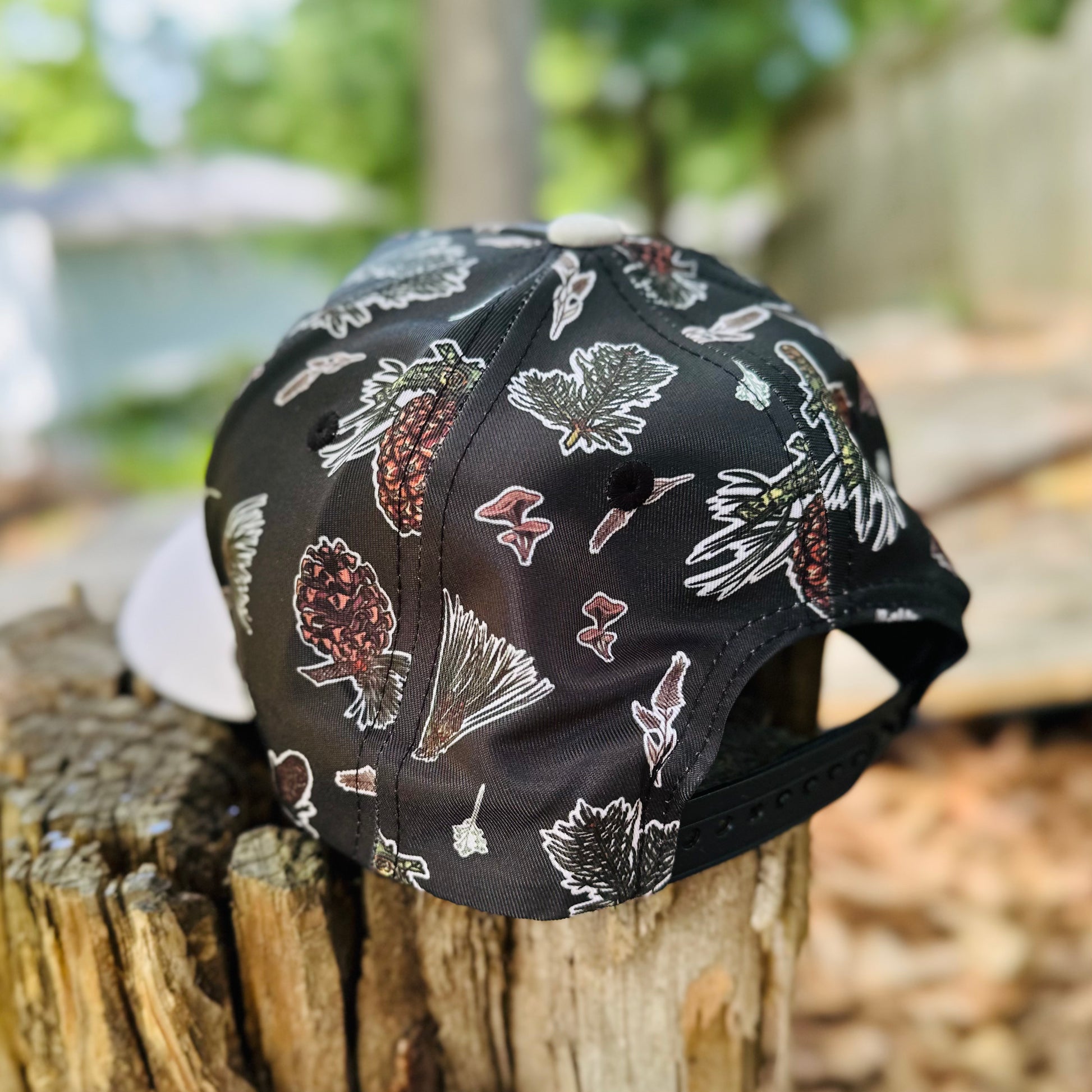 Pine Tree Nature Print Hiking Hat - Retro Snapback Cap 