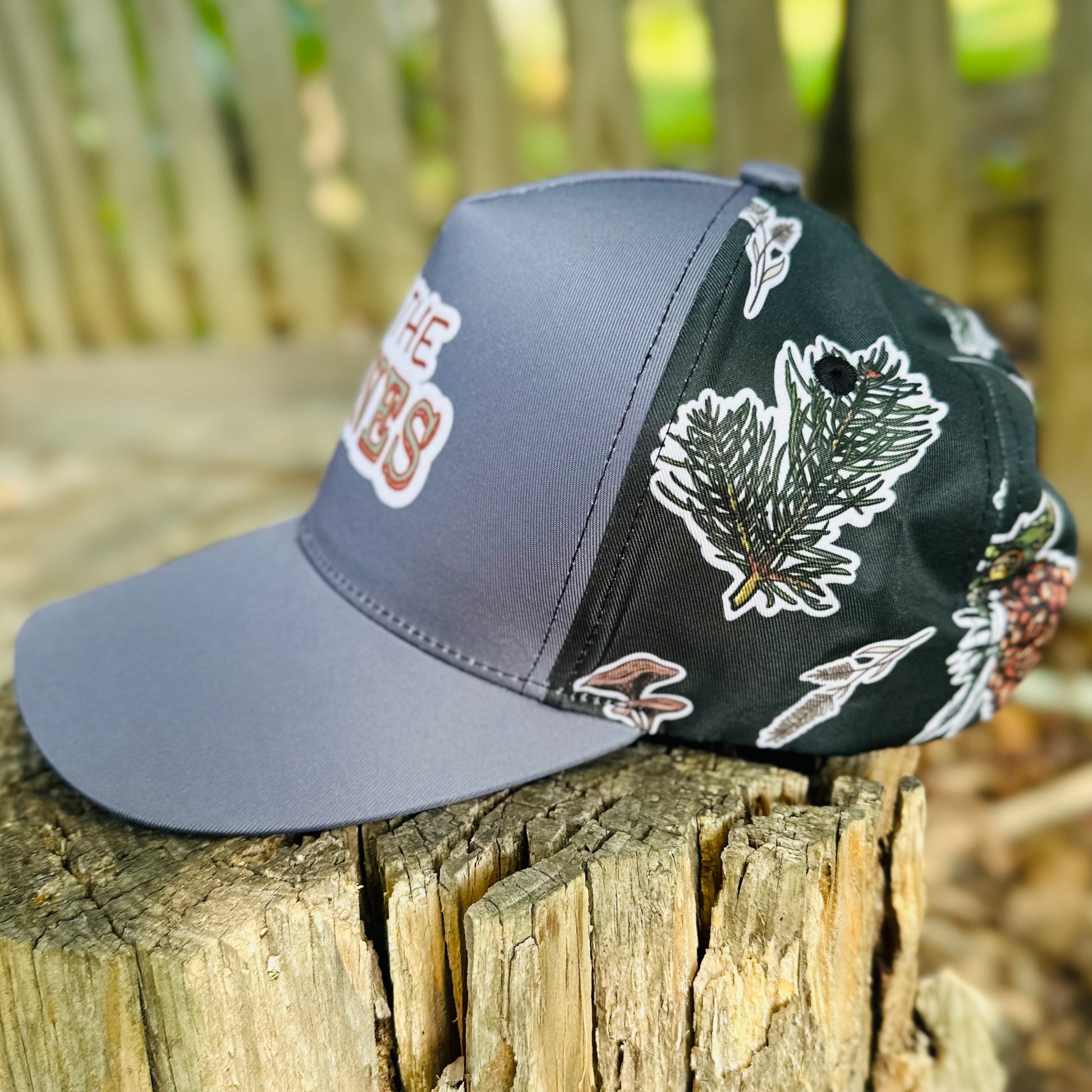 In the Pines Nature Print Hiking Hat - Retro Snapback Cap 