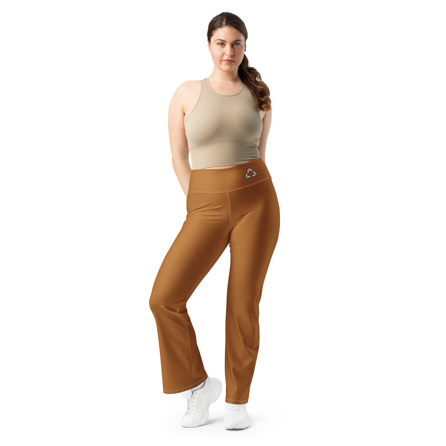 Burnt Clay Recycled Flared Hiking Leggings with Waist Pocket