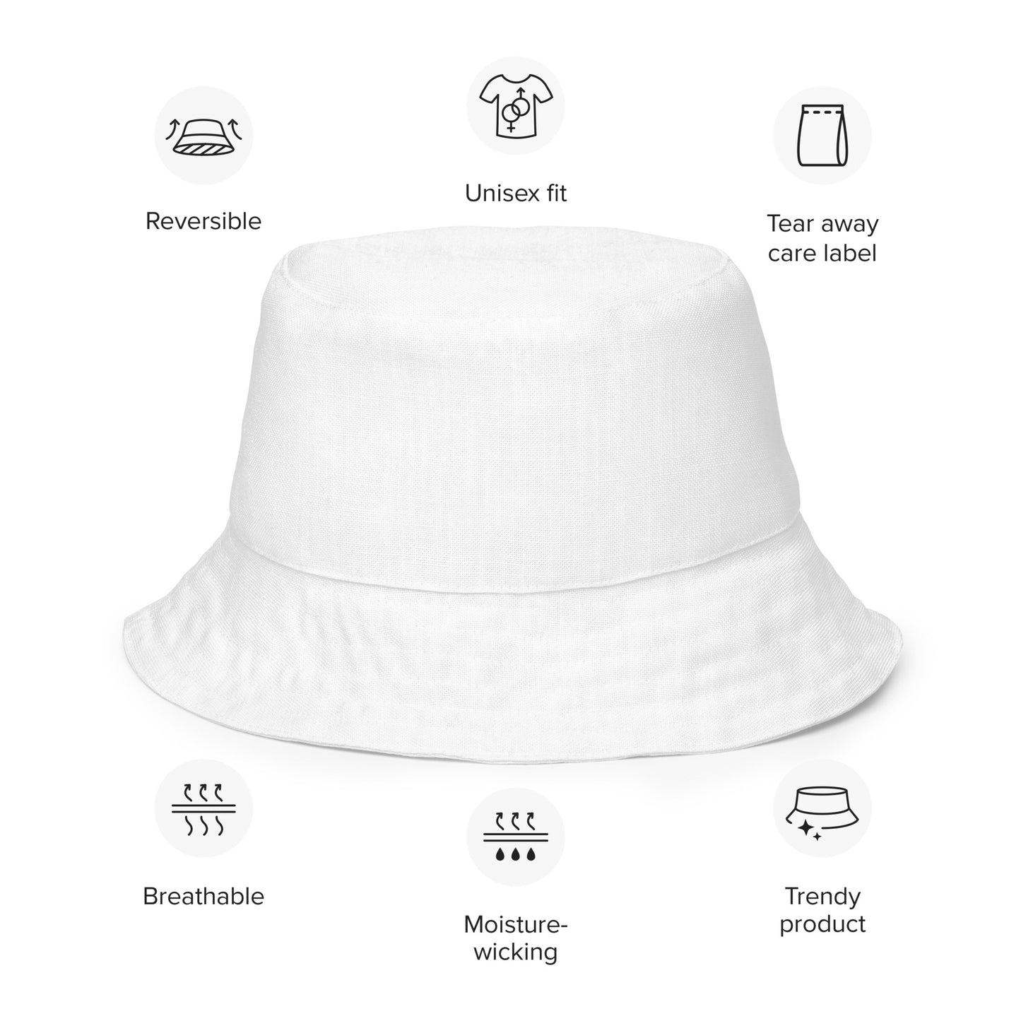 Goldenrod and White Reversible Bucket Sun Hat