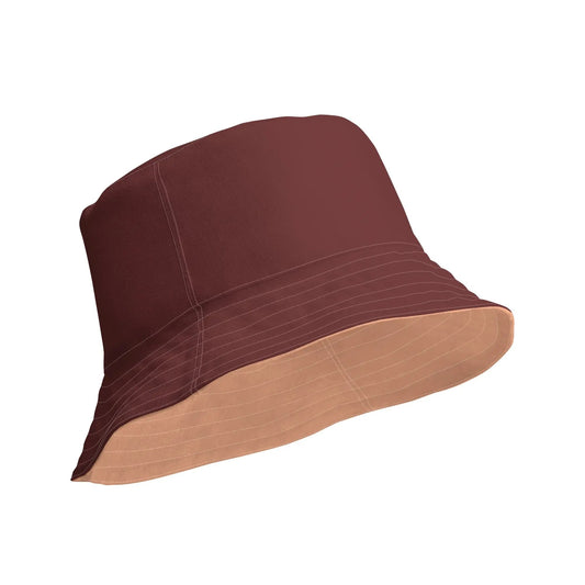 Wine and Coral Reversible Bucket Sun Hat
